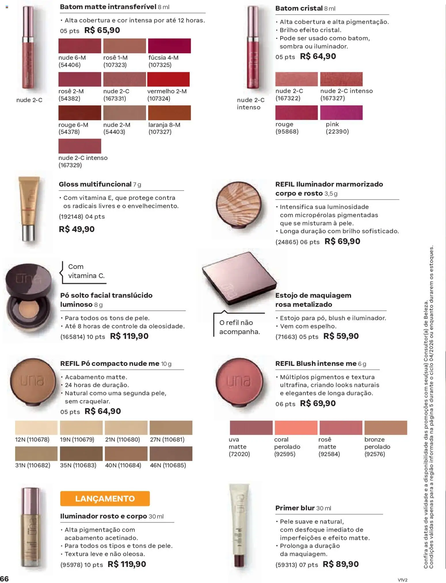 Natura Folheto - válido de 19.02.2026 | Página: 66 | Produtos: Pó, Batom, Multifuncional, Primer