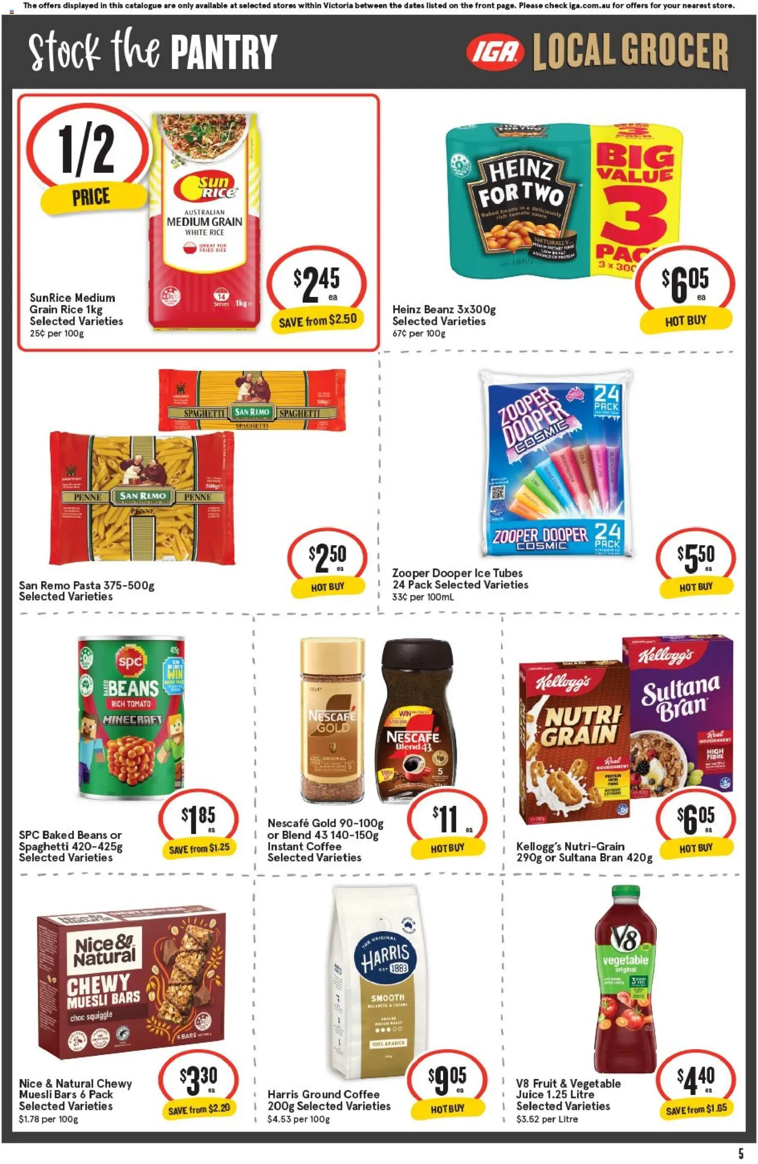 IGA catalogue - valid from 25.02.2026 | Page: 5 | Products: Coffee, Rice, Pasta, Sauce