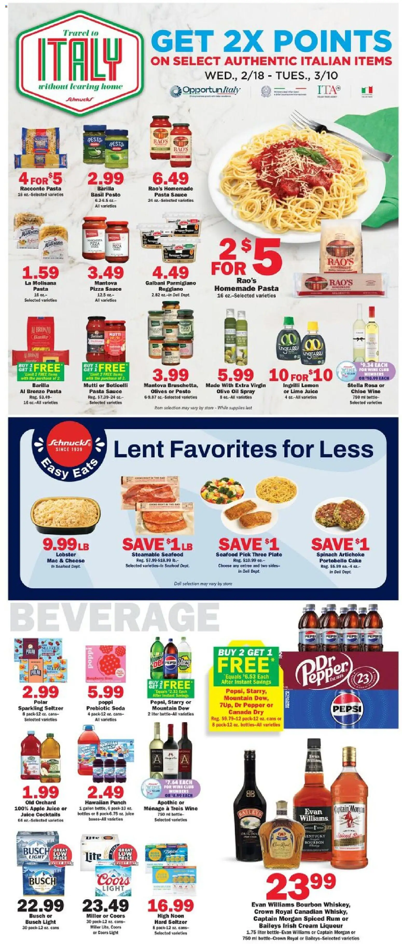 Schnucks Weekly Print Ad - MO - valid from 18.02.2026 | Page: 3 | Products: Wine, Bourbon, Sauce, Lemon