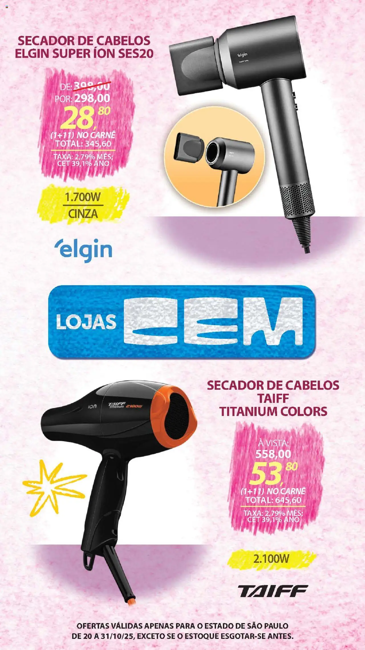 Lojas Cem Folheto - válido de 20.10.2025 | Página: 138 | Produtos: Secador, Carne