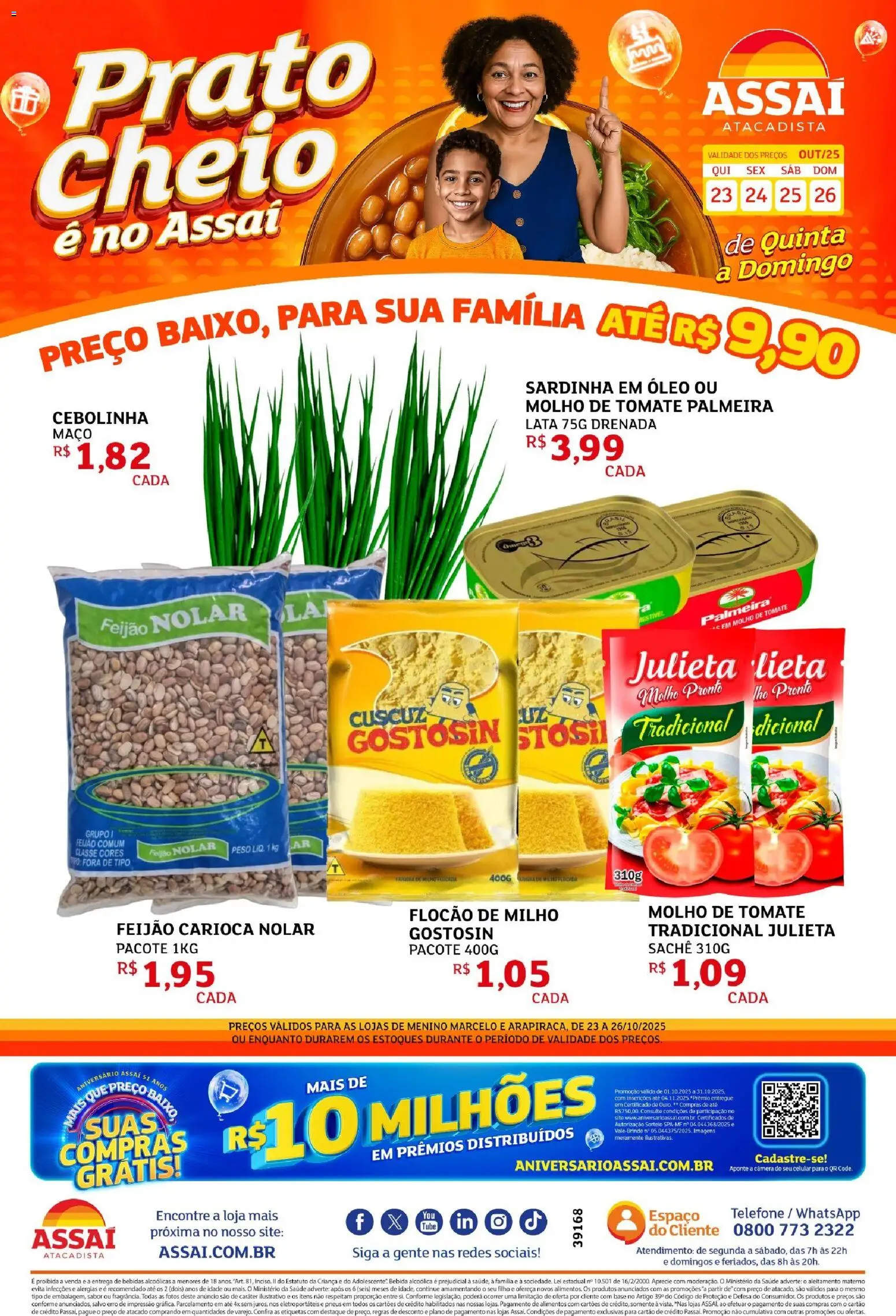 Assaí Atacadista Folheto - válido de 23.10.2025 | Página: 1 | Produtos: Óleo, Pneus, Base, Telefone