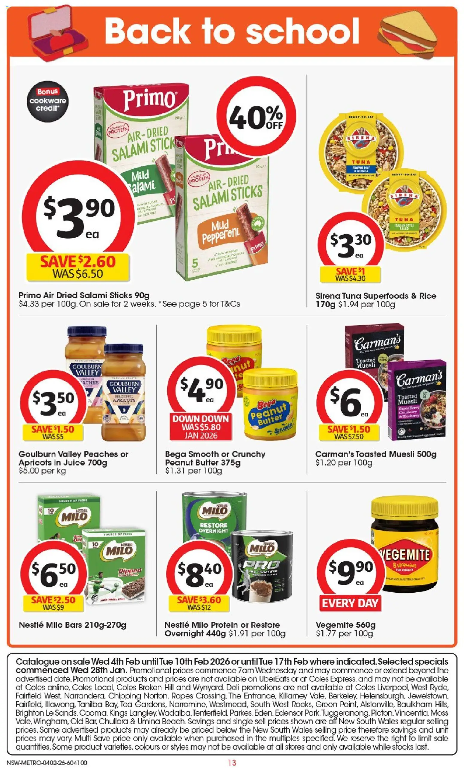 Coles catalogue - valid from 04.02.2026 | Page: 13 | Products: Juice, Tea, Cookware, Sugar