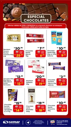Semar Supermercado - Ofertas Especial Chocolates - Pré-Visualização do folheto da loja Semar Supermercado, válido de 11.09.2025