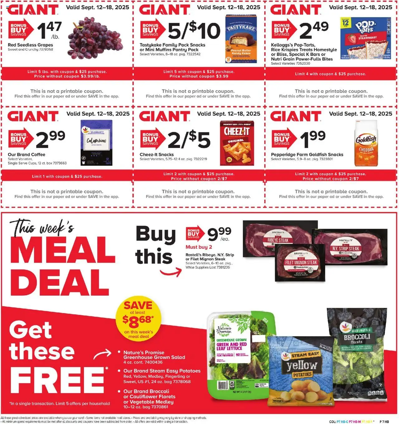 Giant Weekly Ad - valid from 12.09.2025 | Page: 5 | Products: Box, Butter, Rice, Grapes