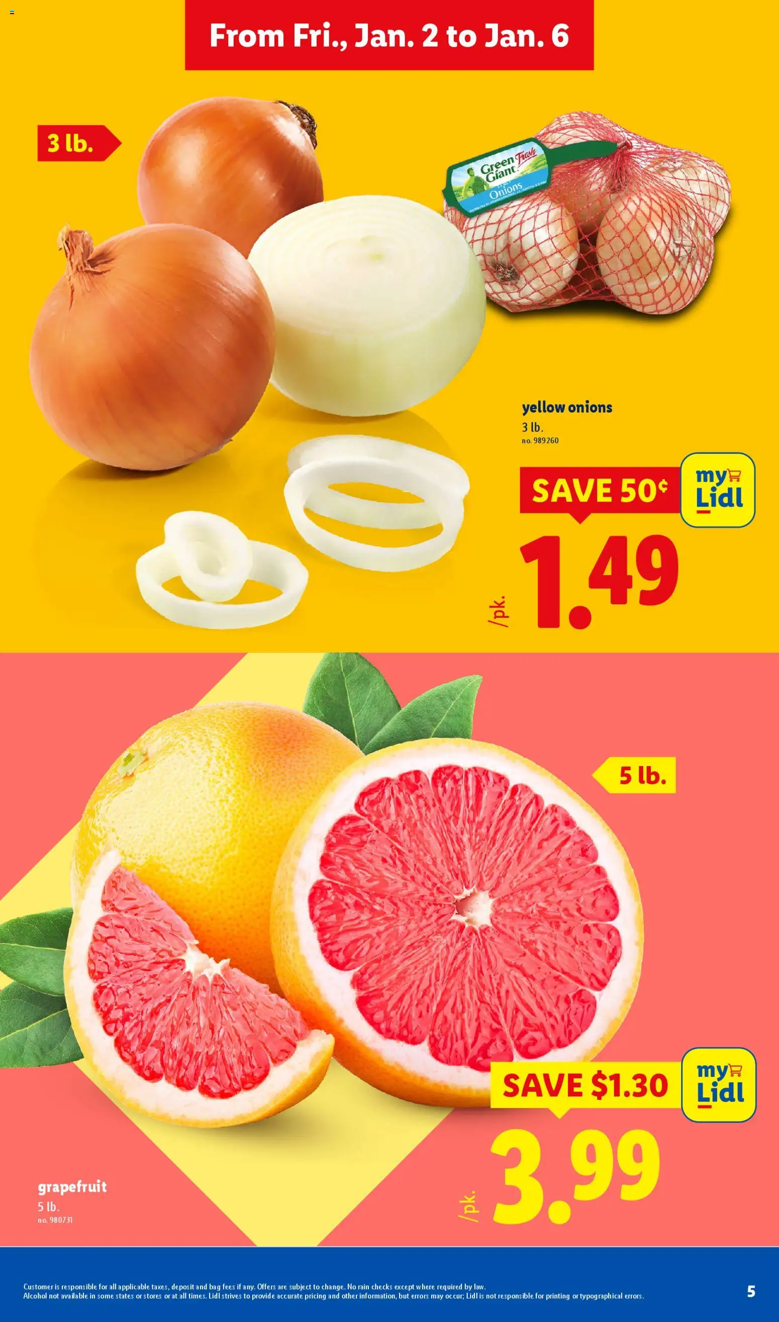 Lidl Weekly Ad - valid from 02.01.2026 | Page: 5 | Products: Grapefruit, Bag