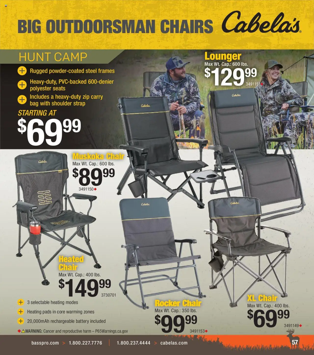 Cabela's Deer Hunting 25 - valid from 01.10.2025 | Page: 57 | Products: Chair, Battery, Pads, Bag