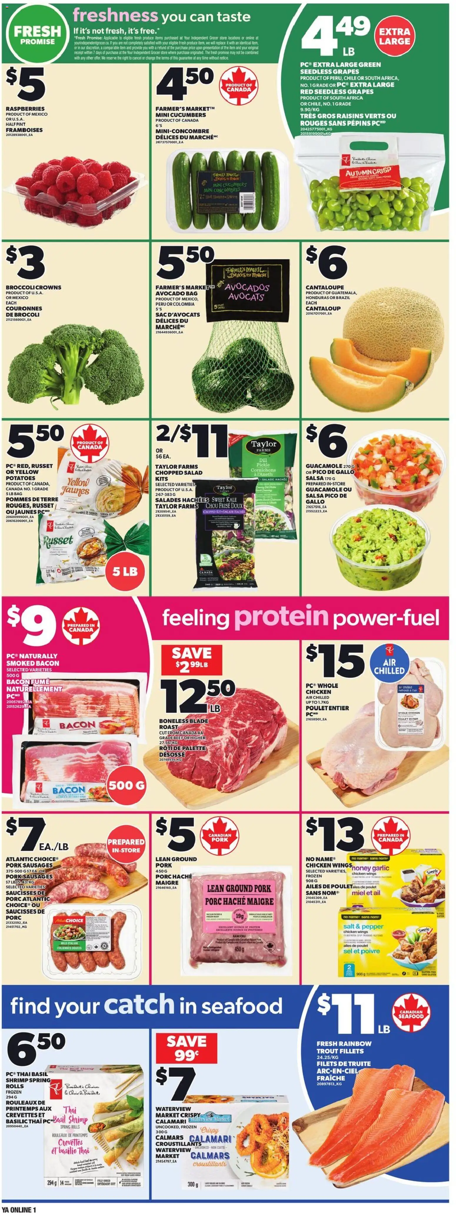 Independent Grocer flyer valid from 05.03.2026 | Page: 3 | Products: Cucumbers, Chicken wings, Chicken, Pork