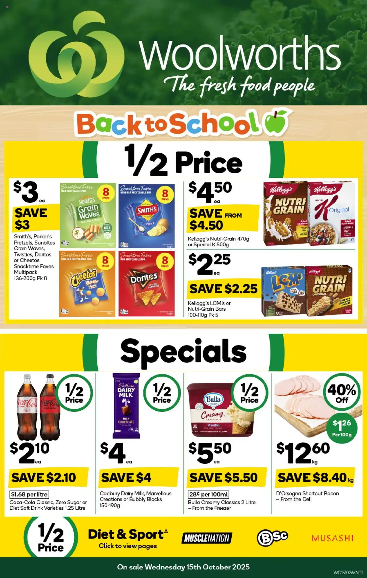 Woolworths catalogue - valid from 15.10.2025 | Page: 1 | Products: Box, Bacon, Milk, Dairy