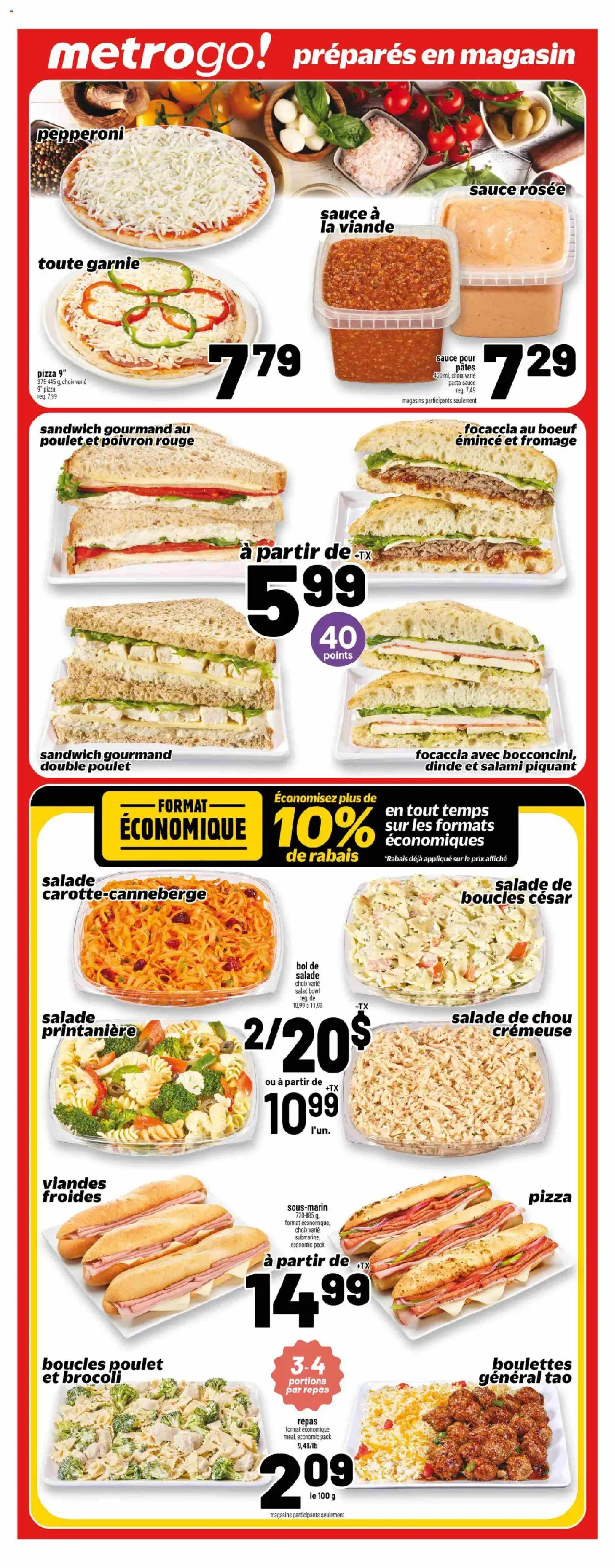 Metro flyer valid from 07.08.2025 | Page: 14 | Products: Pasta, Salad, Salami, Pizza