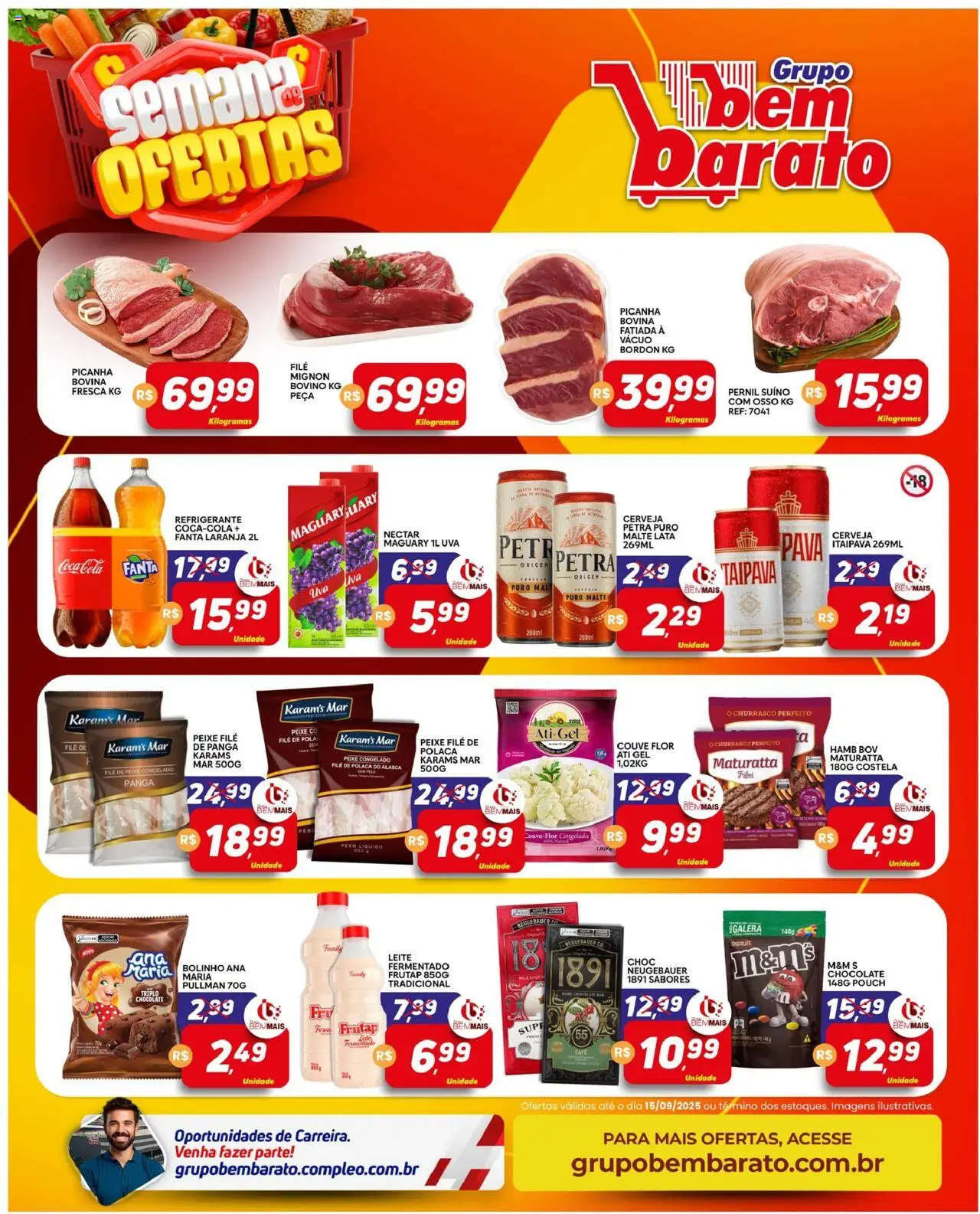 Supermercado Bem Barato Folheto - válido de 09.09.2025 | Página: 3 | Produtos: Fanta, Leite, Chocolate, Peixe