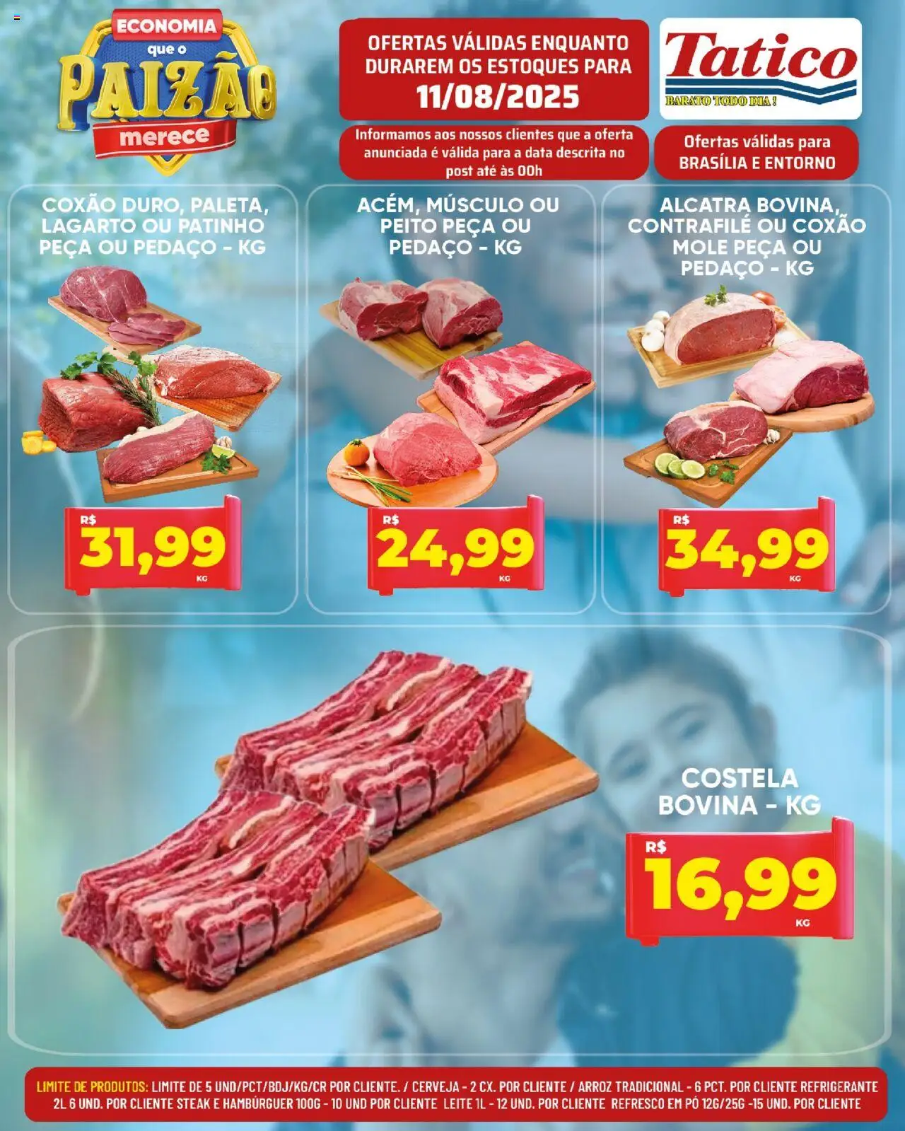 Tatico Folheto - válido de 12.08.2025 | Página: 22 | Produtos: Alcatra, Cerveja, Arroz, Hambúrguer