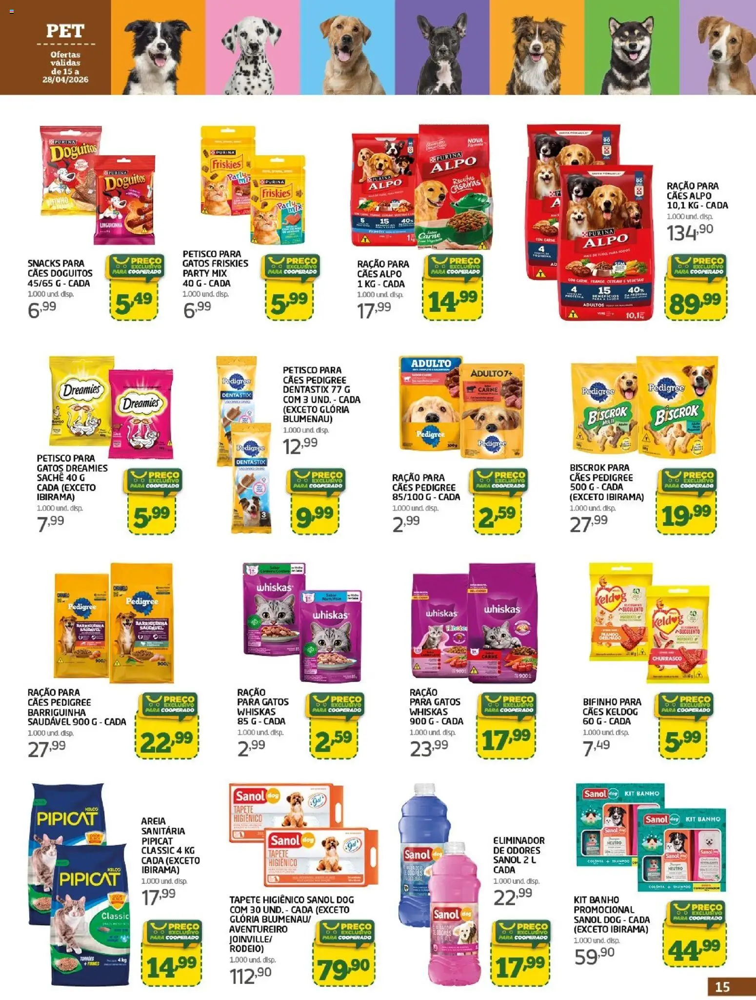 Cooper Folheto - válido de 15.04.2026 | Página: 15 | Produtos: Tapete, Tapete higiênico, Carne, Cereais