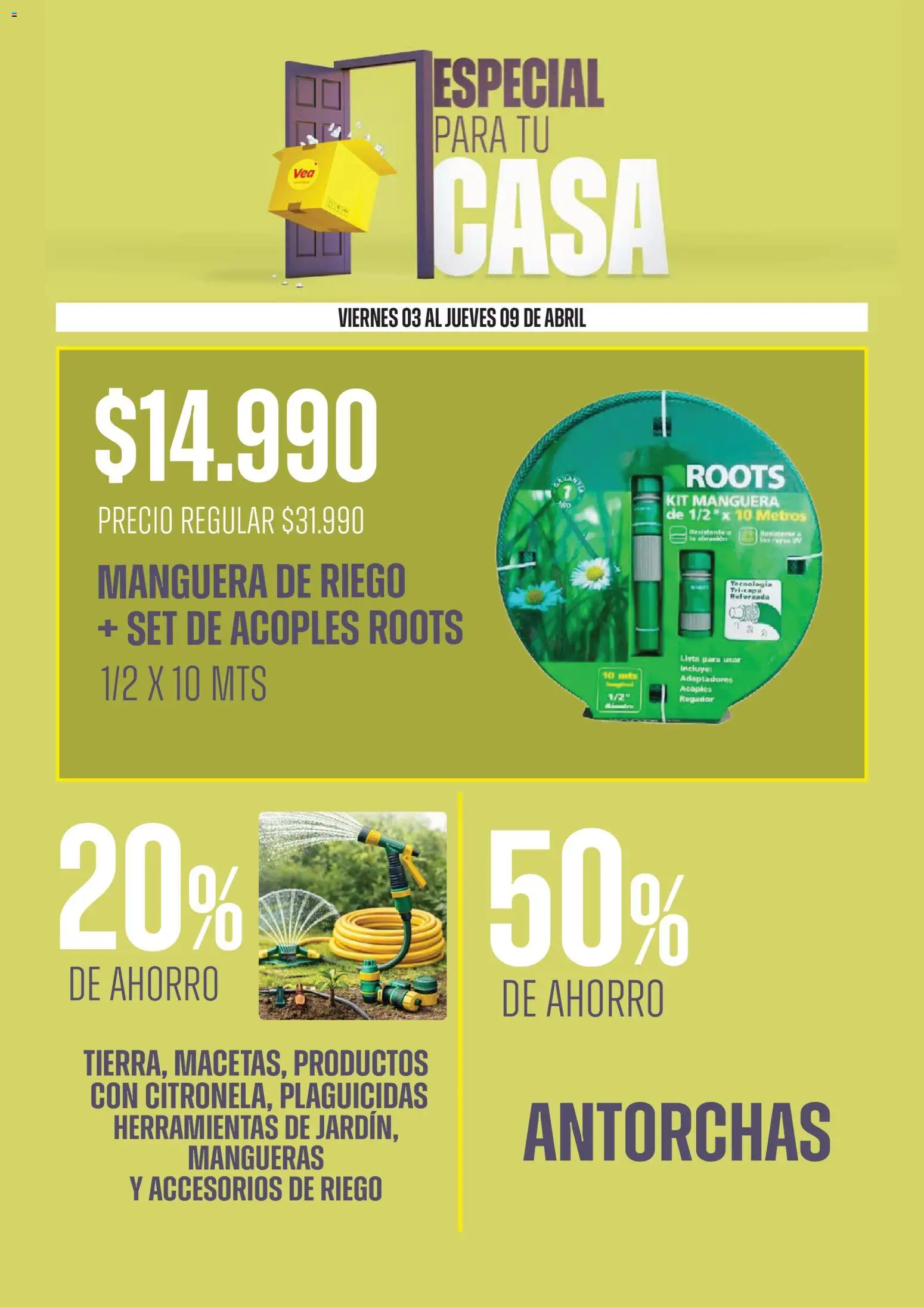 Vea - Ofertas especial para tu casa │ válido desde el 03.04.2026 | Página: 6 | Productos: Manguera, Regador
