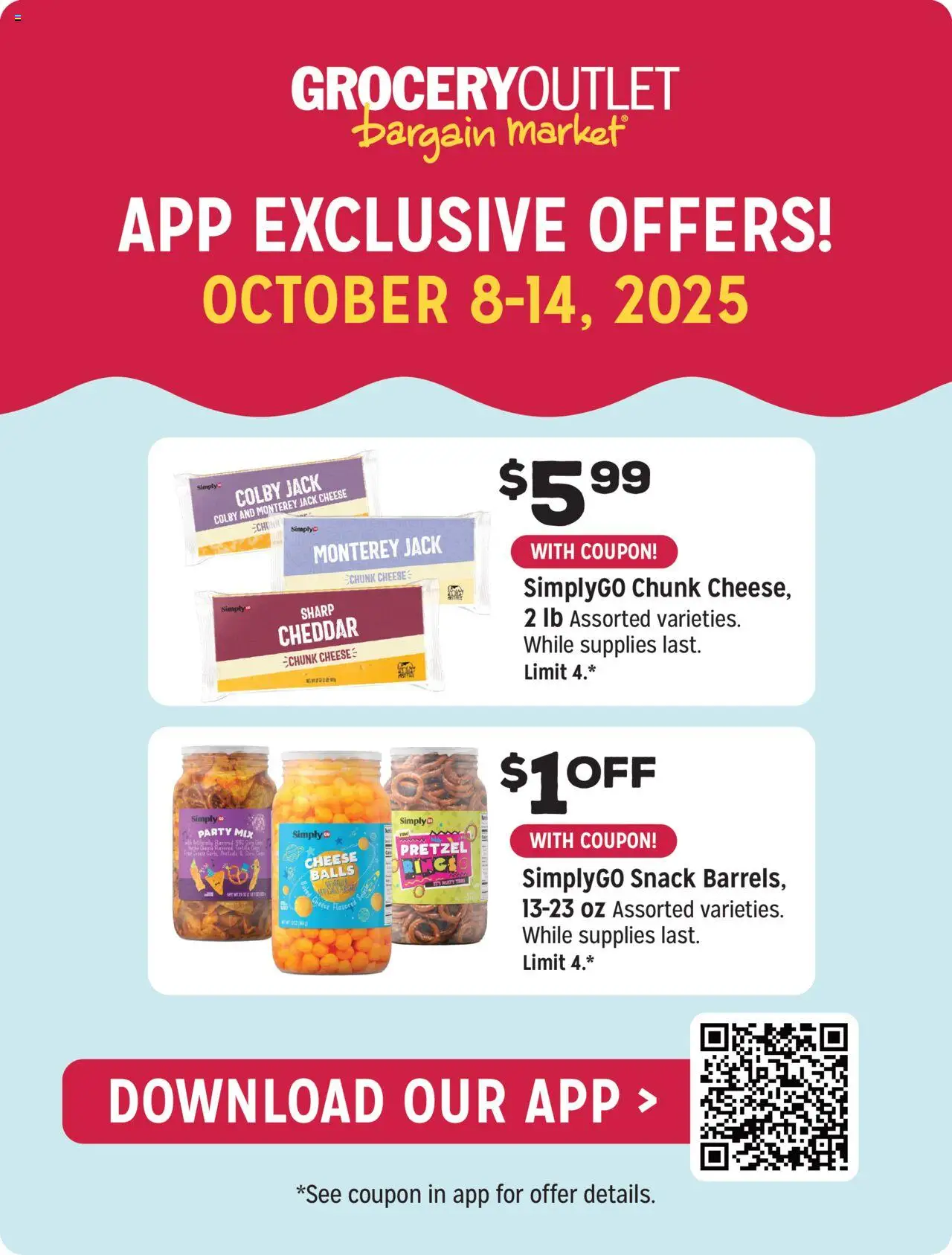Grocery Outlet Weekly Ad - CA - valid from 08.10.2025 | Page: 3 | Products: Cheese, Chips