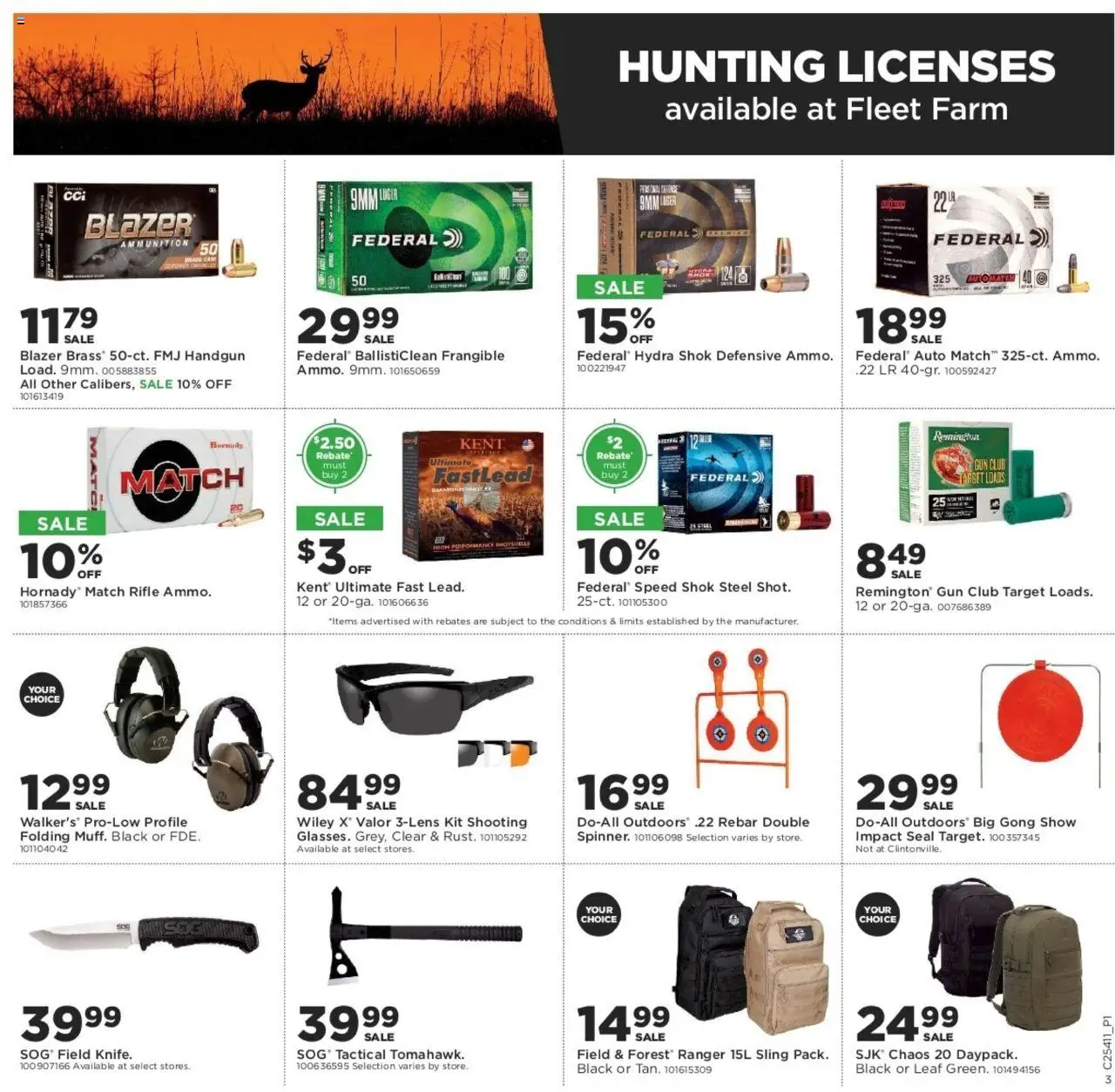 Mills Fleet Farm Weekly Ad - valid from 09.10.2025 | Page: 4 | Products: Case, Gun, Handgun, Rifle