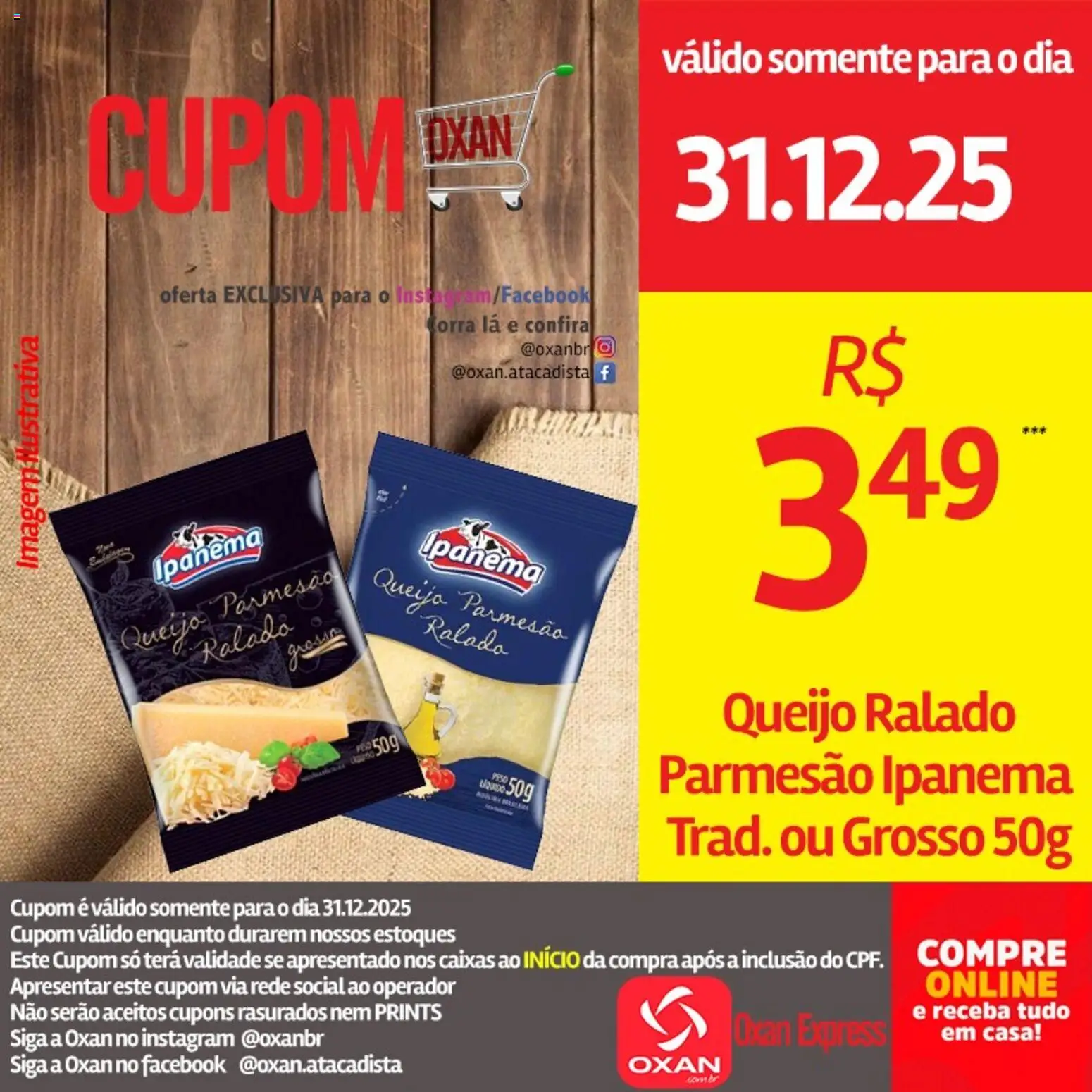 Oxan Atacadista Folheto - válido de 31.12.2025 | Página: 8 | Produtos: Queijo, Parmesão, Queijo ralado, Queijo parmesão