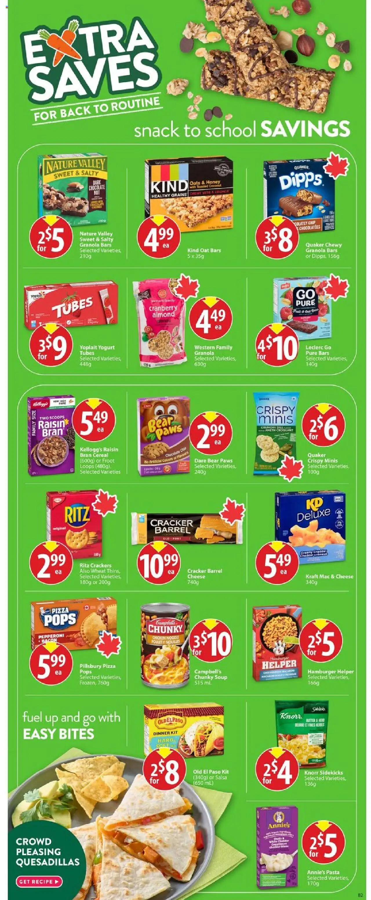 Save on foods flyer valid from 14.08.2025 | Page: 14 | Products: Pasta, Cheese, Yogurt, Chocolate