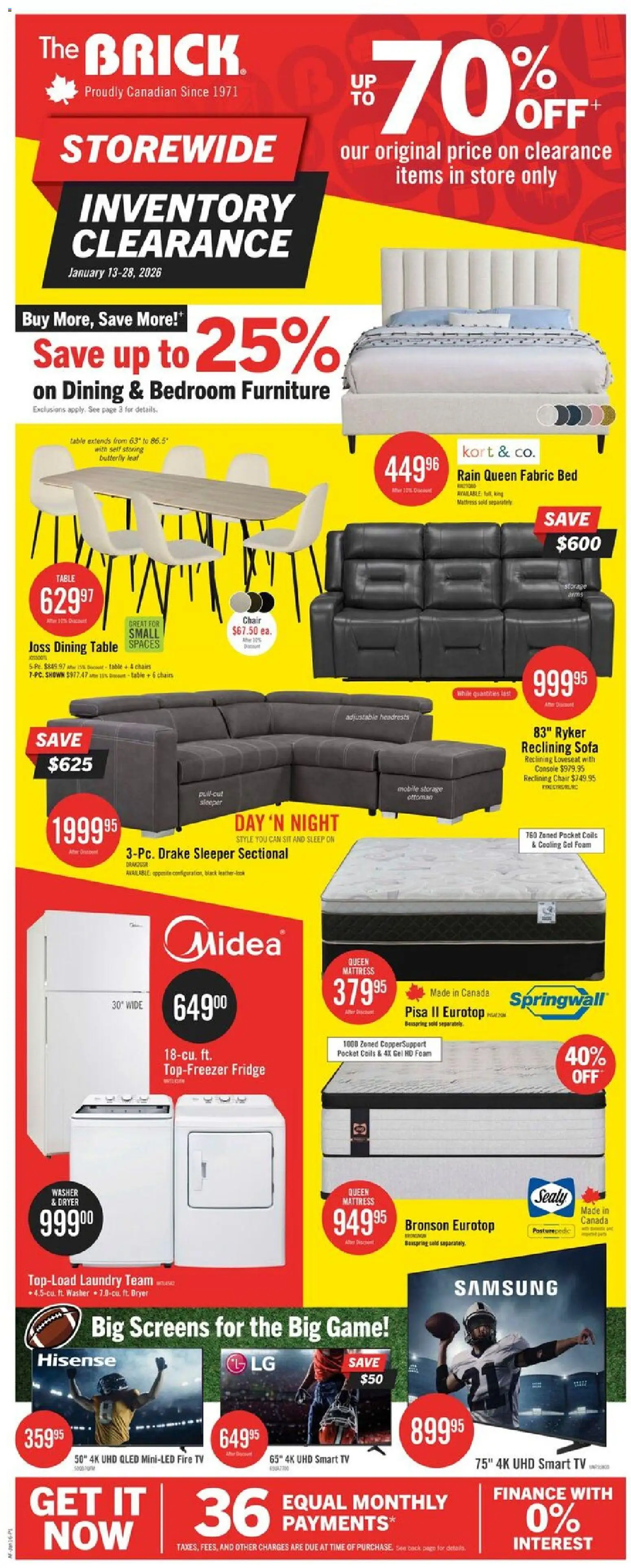 The Brick flyer valid from 13.01.2026 | Page: 3 | Products: Tv, Mask, Bed, Chair