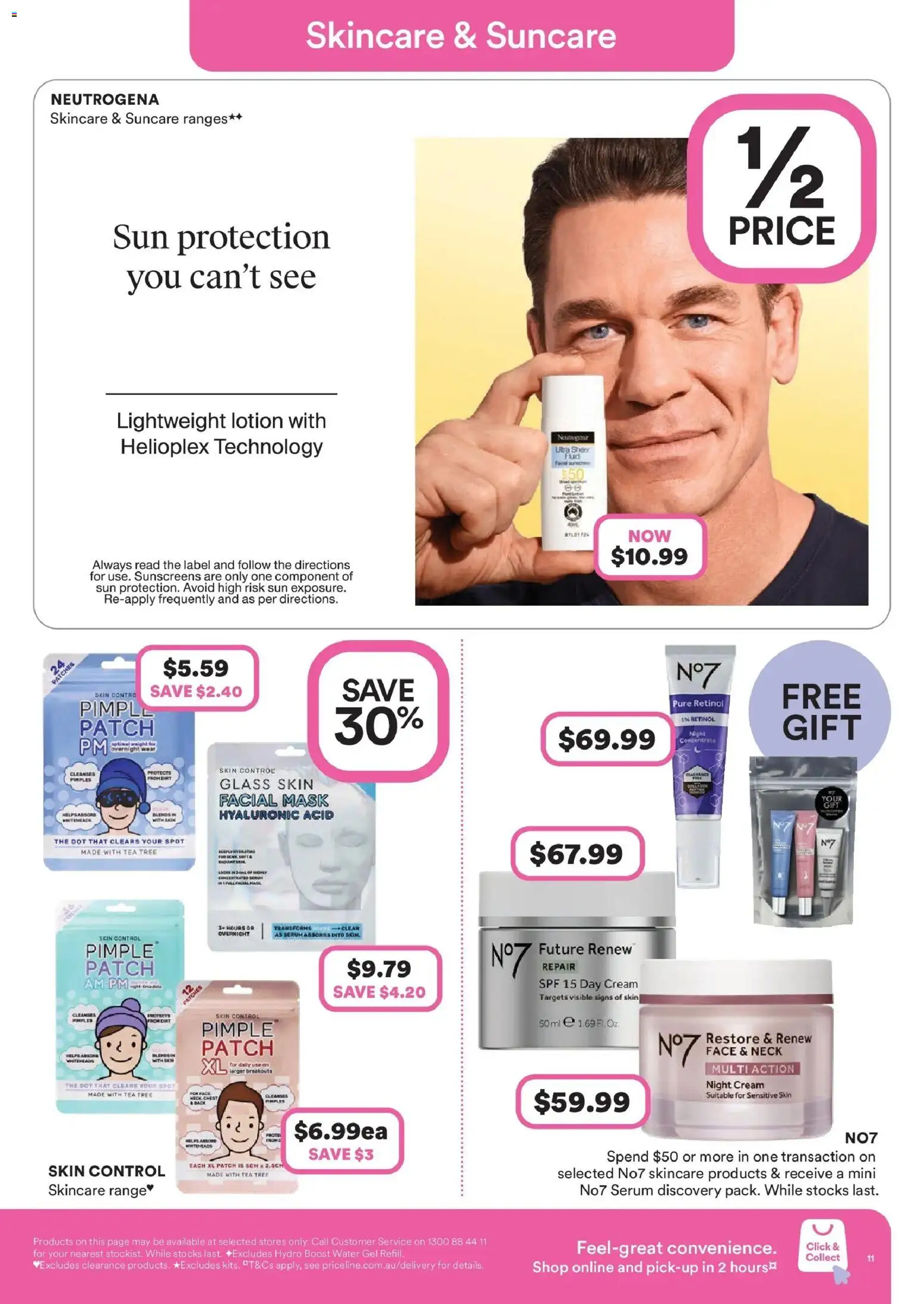 Priceline Pharmacy catalogue - valid from 05.03.2026 | Page: 11 | Products: Mask, Tea, Night cream, Sun protection