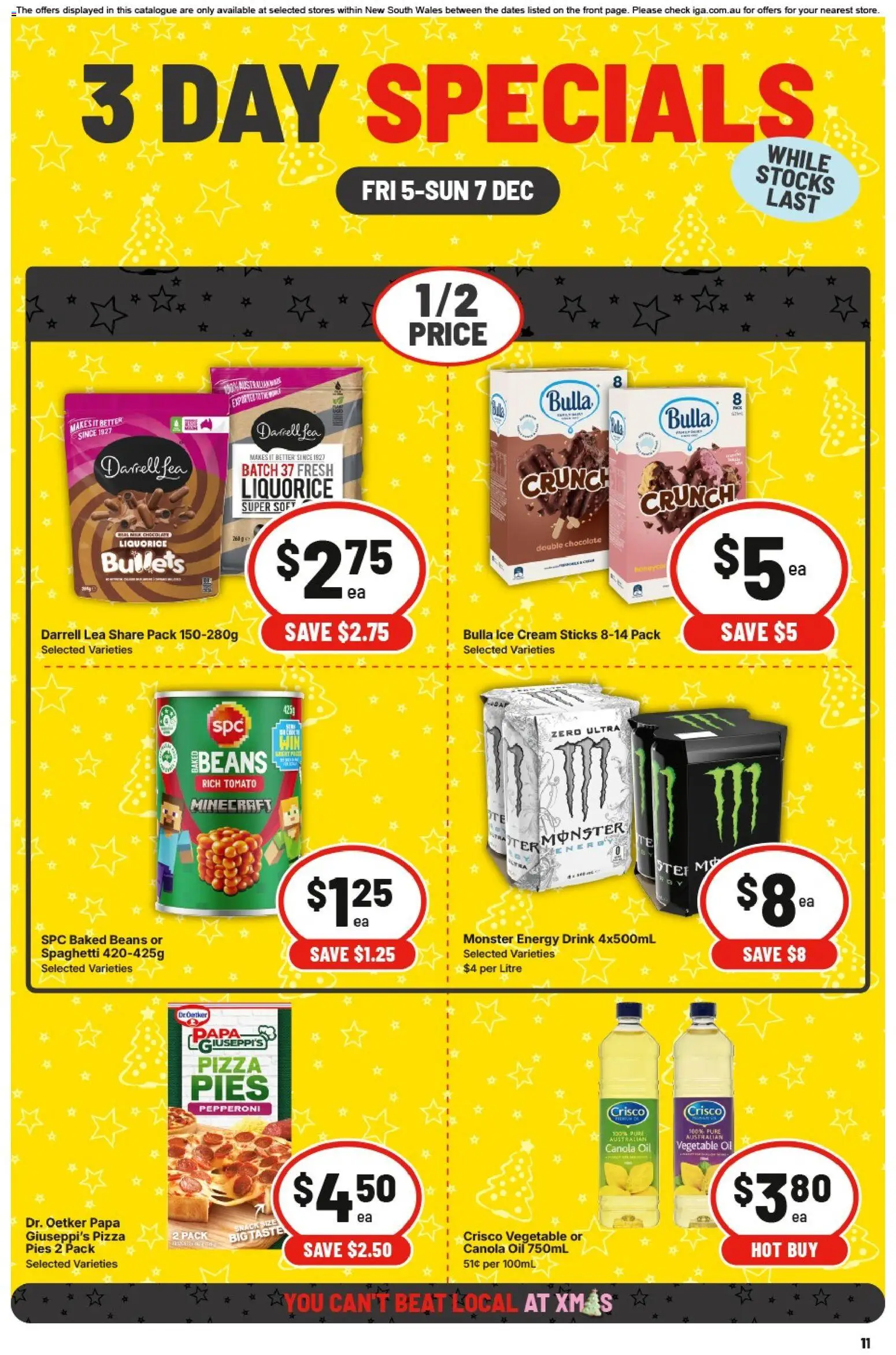 IGA catalogue - valid from 05.12.2025 | Page: 2 | Products: Energy drink, Oil, Chocolate, Pies