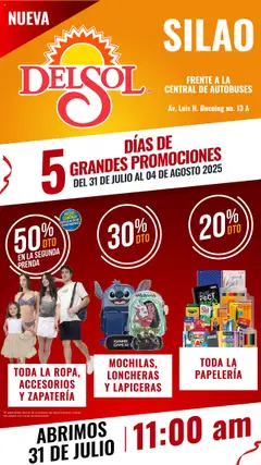 Vista previa de Del Sol y Woolworth - Catálogo 5 días de grandes promociones en Tienda Del Sol Silao, nuevo folleto de la tienda, válido en México a partir del 31.07.2025