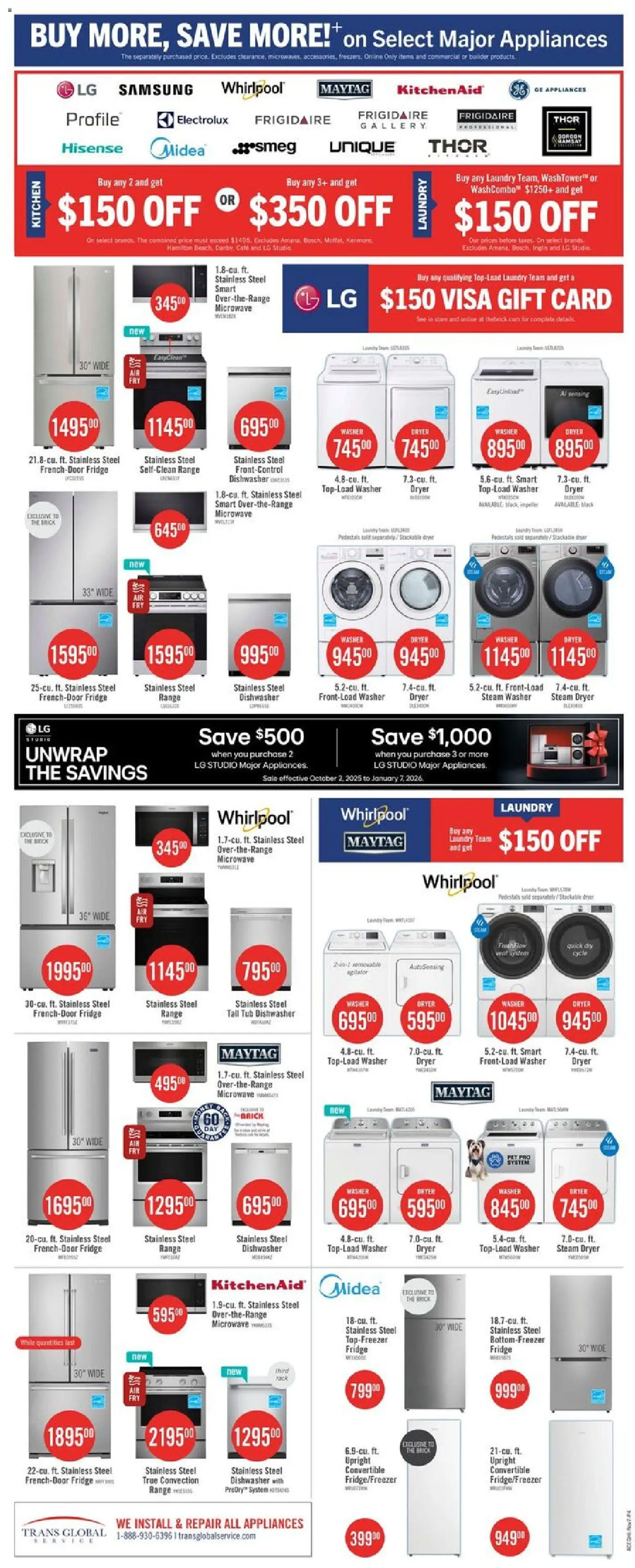 The Brick flyer valid from 03.11.2025 | Page: 13 | Products: Dryer, Dishwasher