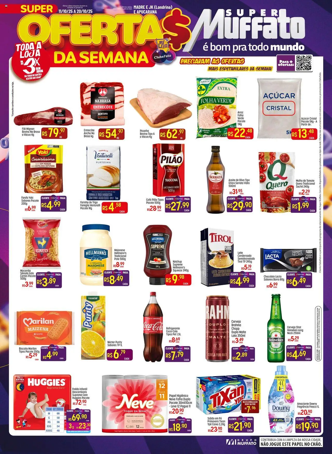 Super Muffato Folheto - válido de 11.10.2025 | Página: 1 | Produtos: Sabão, Filé mignon, Macarrão, Ketchup