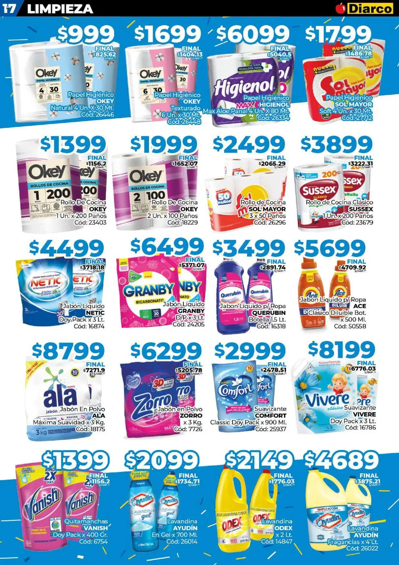 Diarco - Ofertas Sur │ válido desde el 08.09.2025 | Página: 17 | Productos: Botella, Jabón en polvo, Huevo, Suavizante