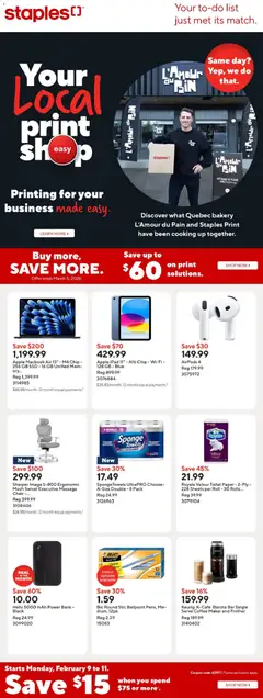 Preview of Staples weekly flyer / circulaire from shop Staples valid from 06.02.2026