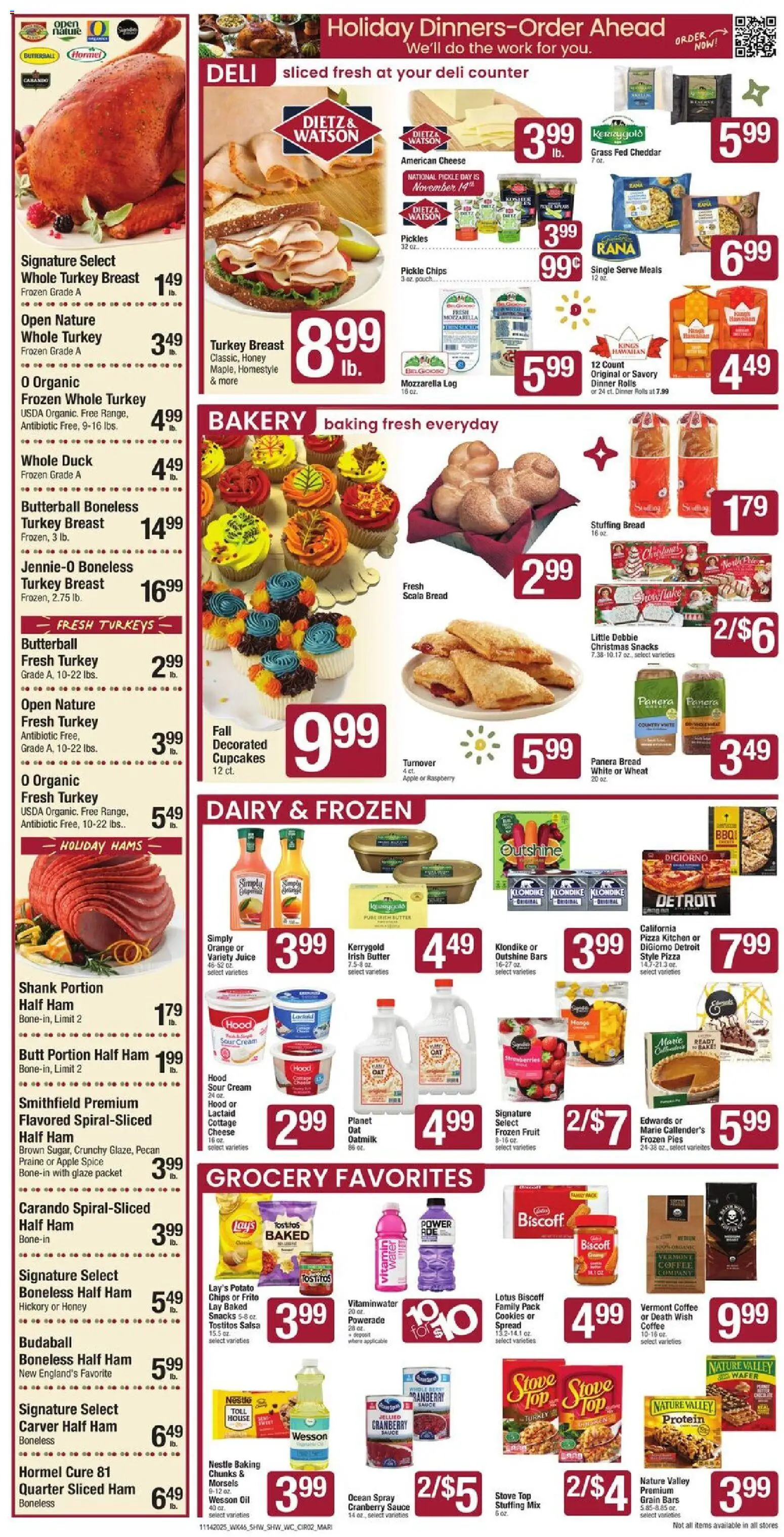 Shaw's Weekly Ad - RI - valid from 14.11.2025 | Page: 2 | Products: Bread, Sour cream, Water, Sauce