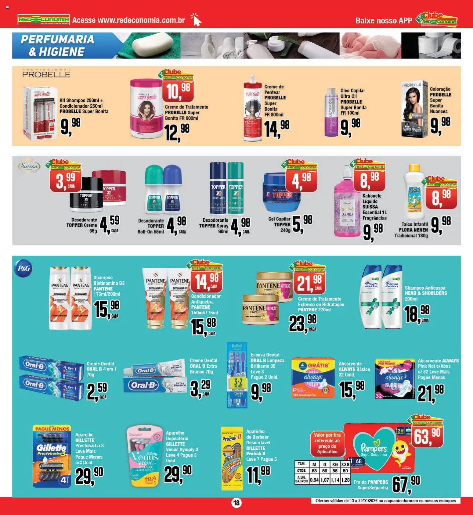 RedEconomia Folheto - válido de 12.01.2026 | Página: 18 | Produtos: Shampoo, Cama, Sabonete líquido, Fixador