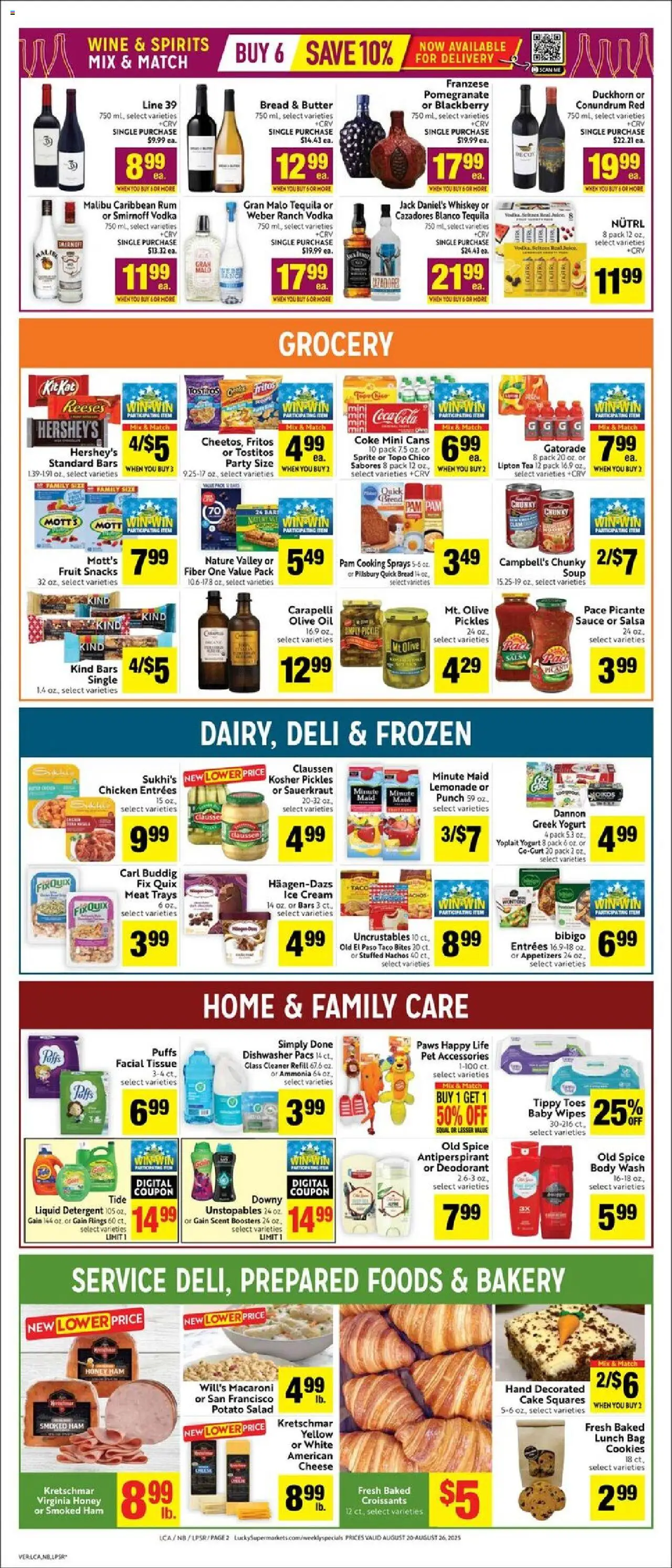 Lucky Supermarkets Weekly - AK - valid from 20.08.2025 | Page: 2 | Products: Bakery, Butter, Bread, Dishwasher