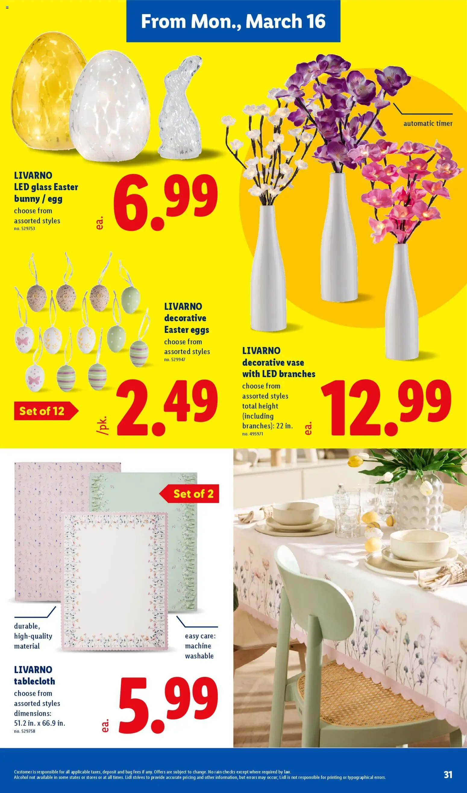 Lidl Weekly Ad - valid from 11.03.2026 | Page: 31 | Products: Vase, Eggs, Bag