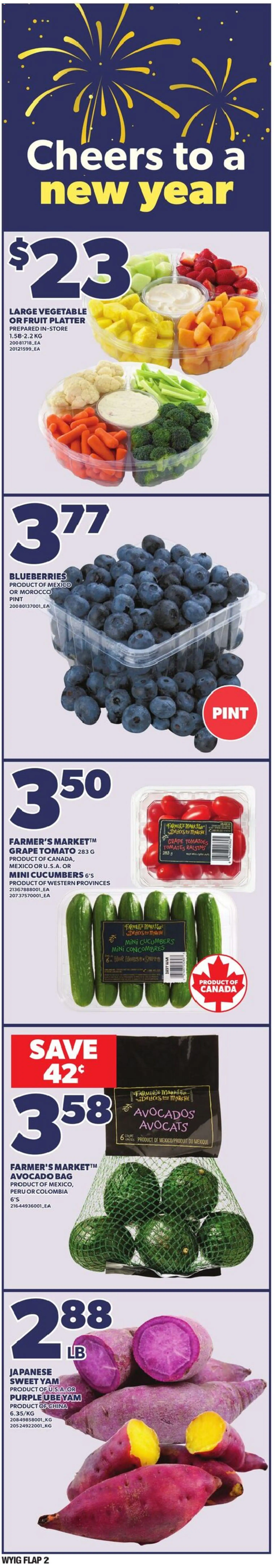 Independent Grocer flyer valid from 25.12.2025 | Page: 2 | Products: Cucumbers, Bag, Tomatoes