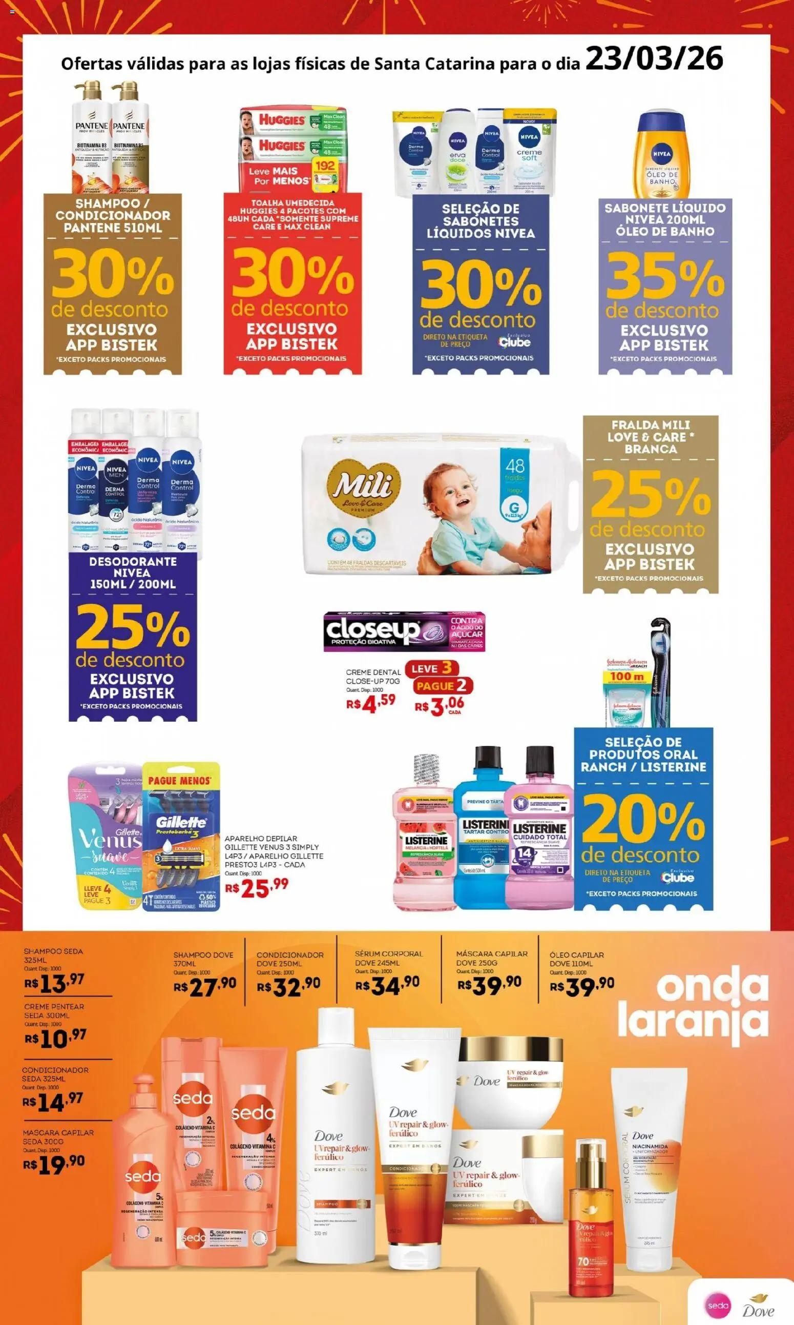 Bistek Supermercados Folheto - válido de 23.03.2026 | Página: 3 | Produtos: Sérum, Açúcar, Fraldas, Vitamina c