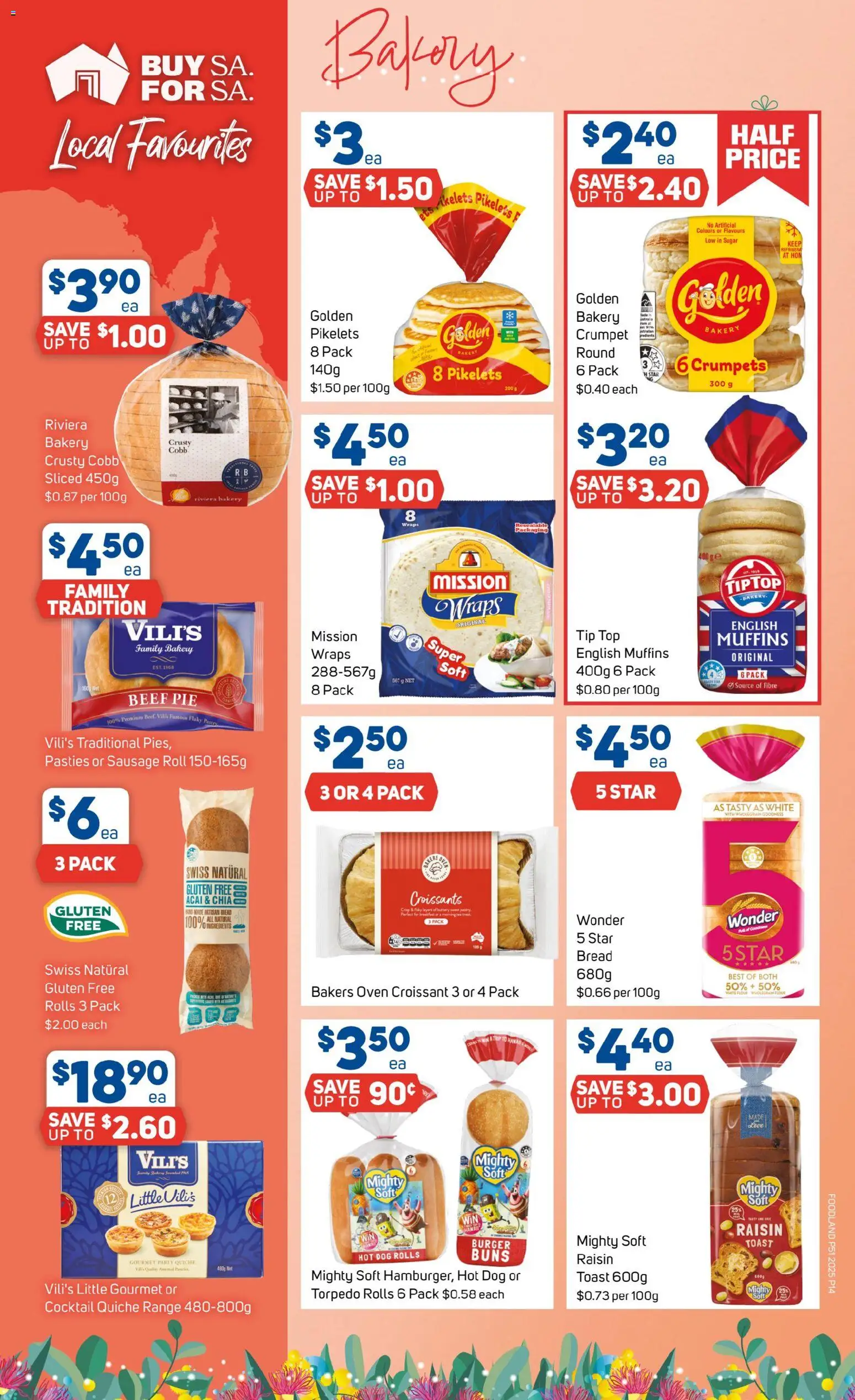 Foodland catalogue - valid from 17.12.2025 | Page: 14 | Products: Flour, Muffins, Pastry, Sausage