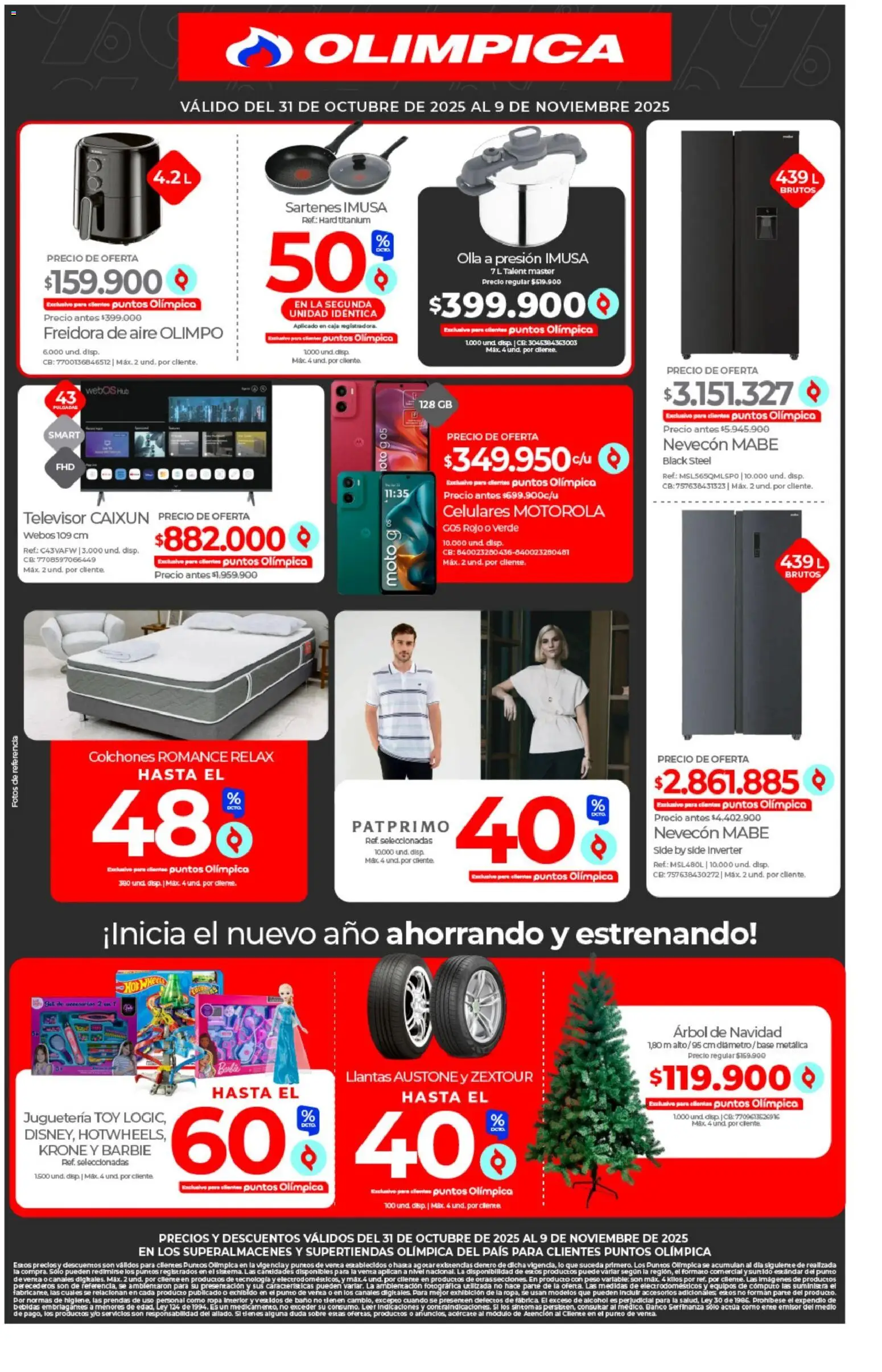 Olímpica revista - valida desde el 31.10.2025 | Página: 8 | Productos: Banco, Sobre, Freidora, Ropa