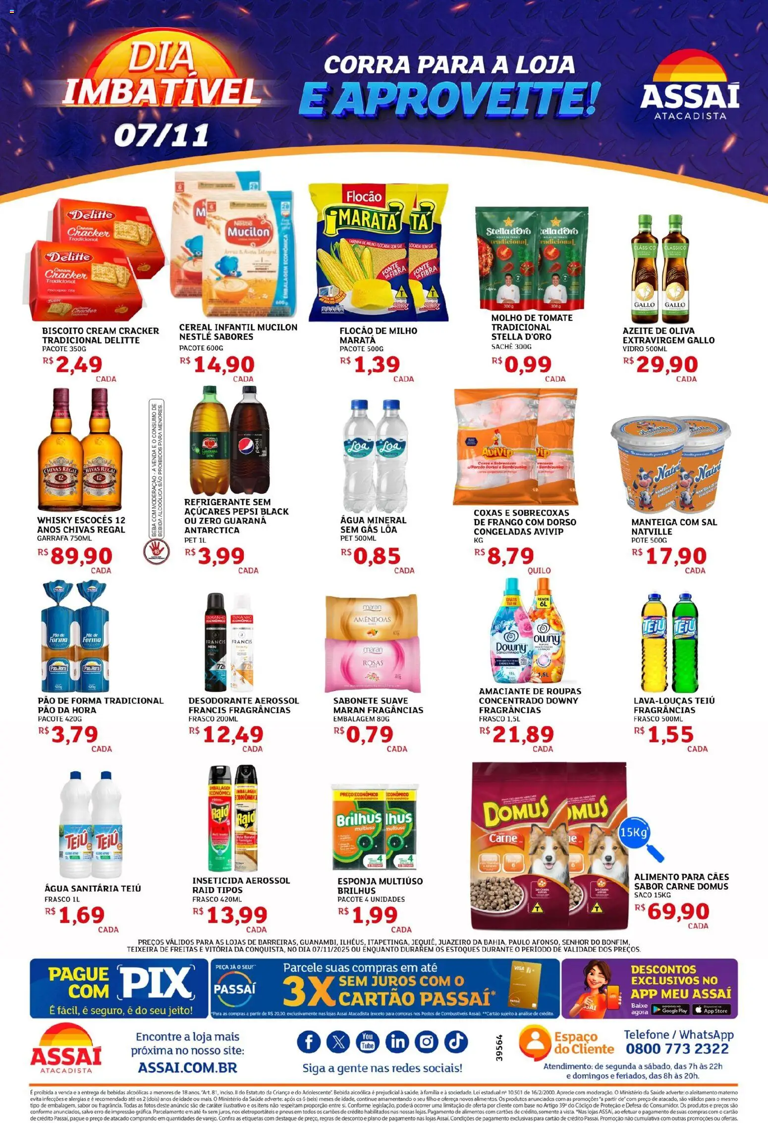Assaí Atacadista Folheto - válido de 07.11.2025 | Página: 2 | Produtos: Esponja, Desodorante, Sabonete, Telefone