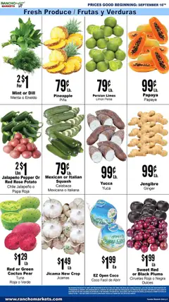 Rancho Markets Weekly Ad - valid from 16.09.2025 | Page: 3 | Products: Squash, Ginger, Pineapple, Pear