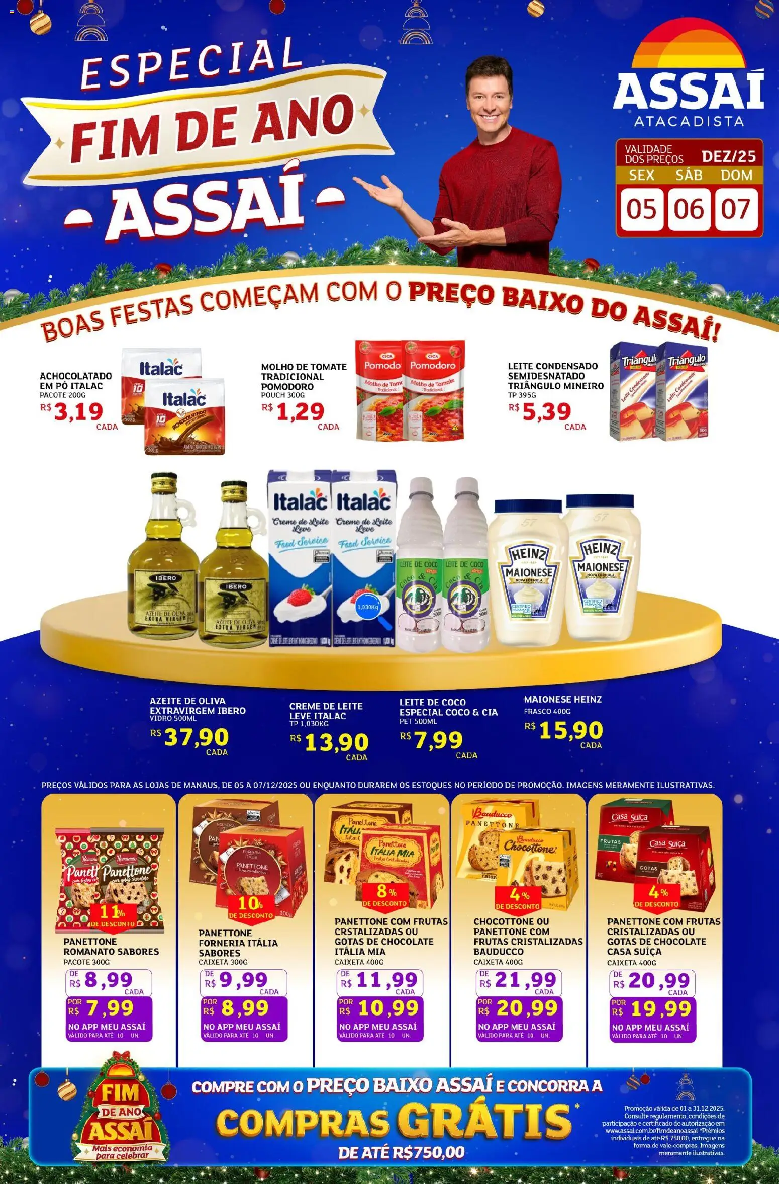 Assaí Atacadista Folheto - válido de 05.12.2025 | Página: 1 | Produtos: Molho de tomate, Creme, Leite condensado, Frutas cristalizadas