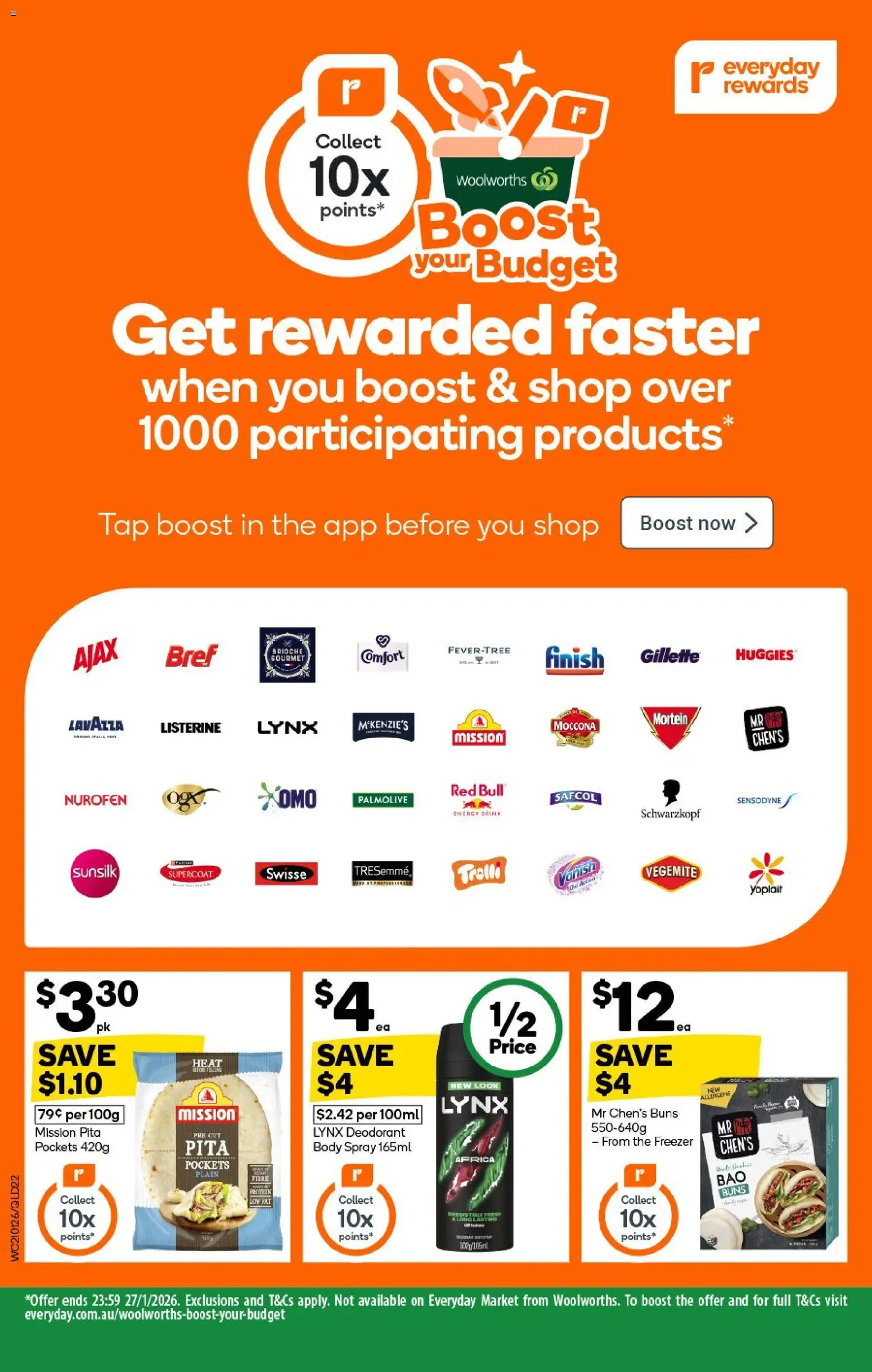 Woolworths catalogue - valid from 21.01.2026 | Page: 22 | Products: Energy drink, Deodorant, Tap, Moccona