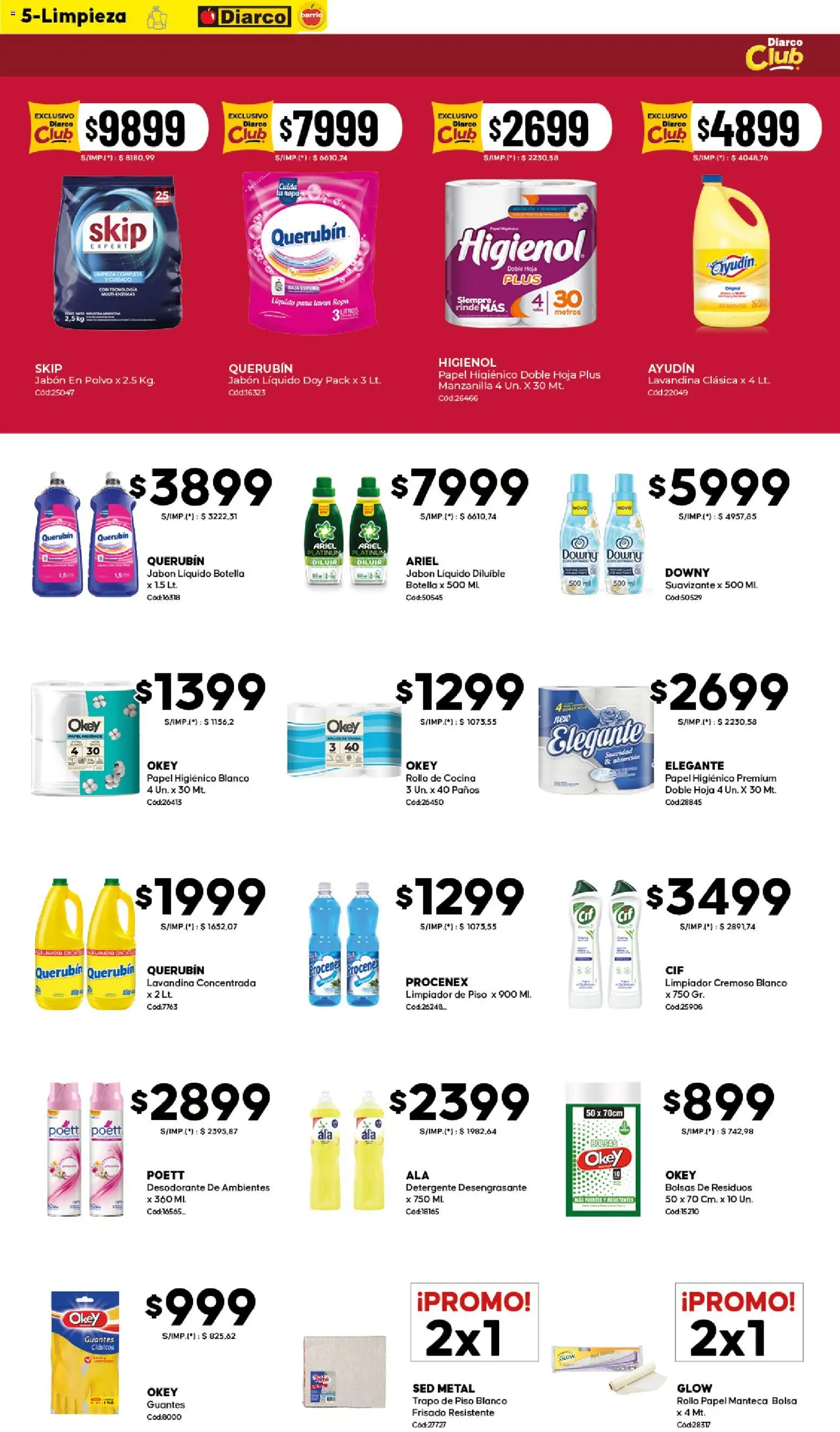 Diarco - Ofertas Diarco Barrio │ válido desde el 20.04.2026 | Página: 5 | Productos: Lavandina, Bolsa, Detergente, Limpiador