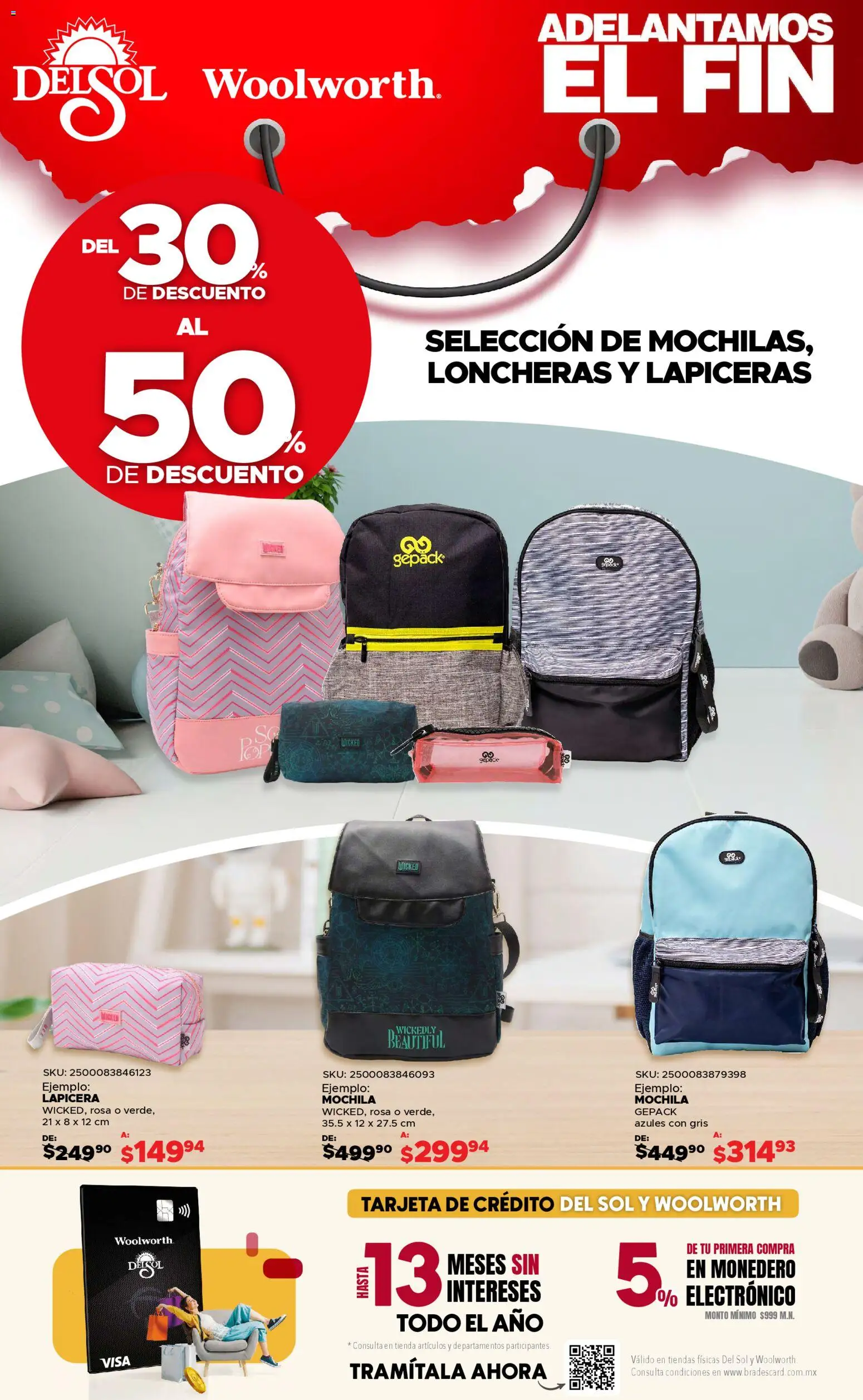 Nuevas ofertas de Del Sol y Woolworth válidas en toda la República Mexicana desde el 30.10.2025. ¡Encuentra las mejores ofertas en Del Sol y Woolworth Buen Fin ! | Página: 22 | Productos: Monedero, Mochila