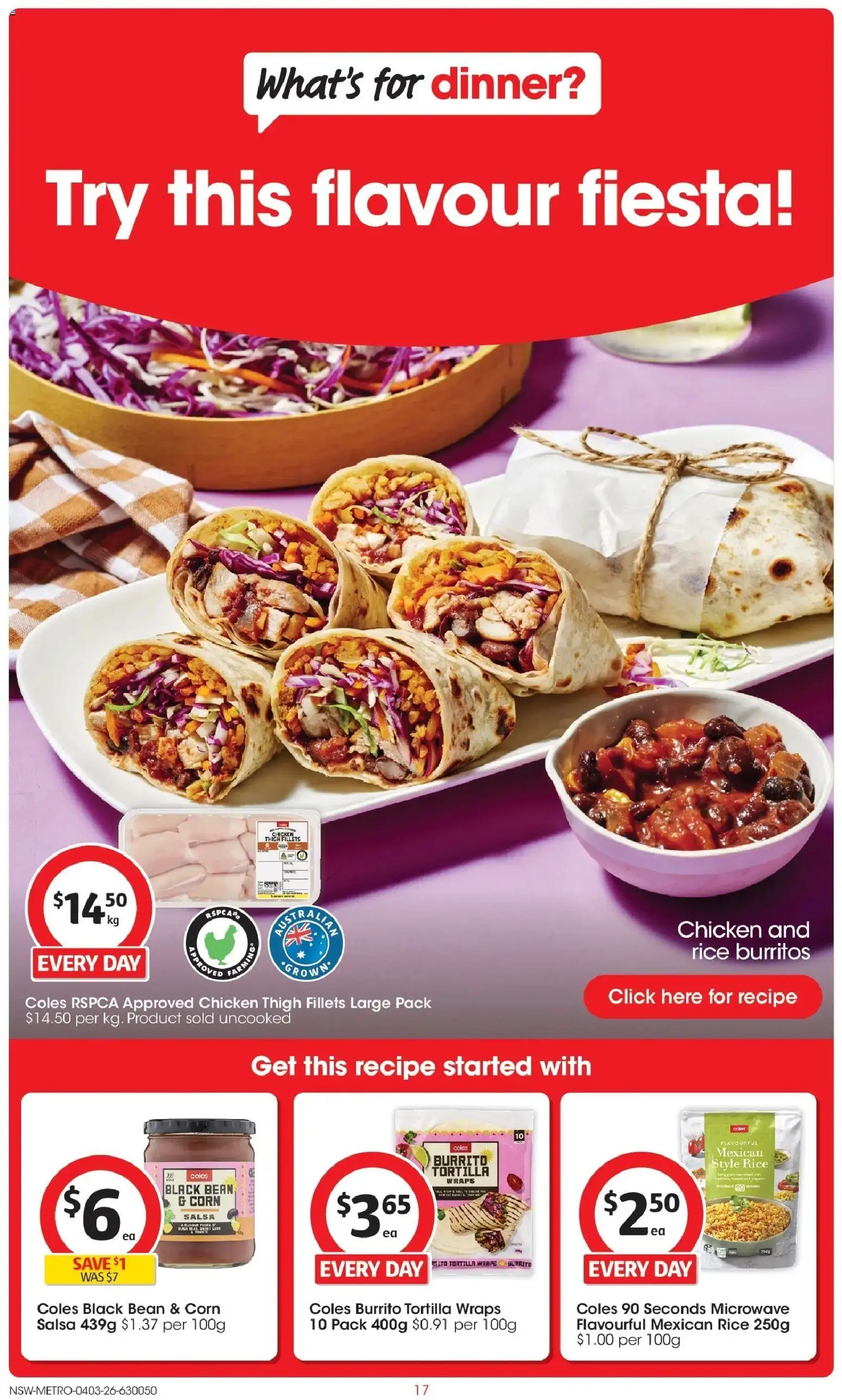 Coles catalogue - valid from 04.03.2026 | Page: 17 | Products: Chicken, Rice, Salsa, Microwave