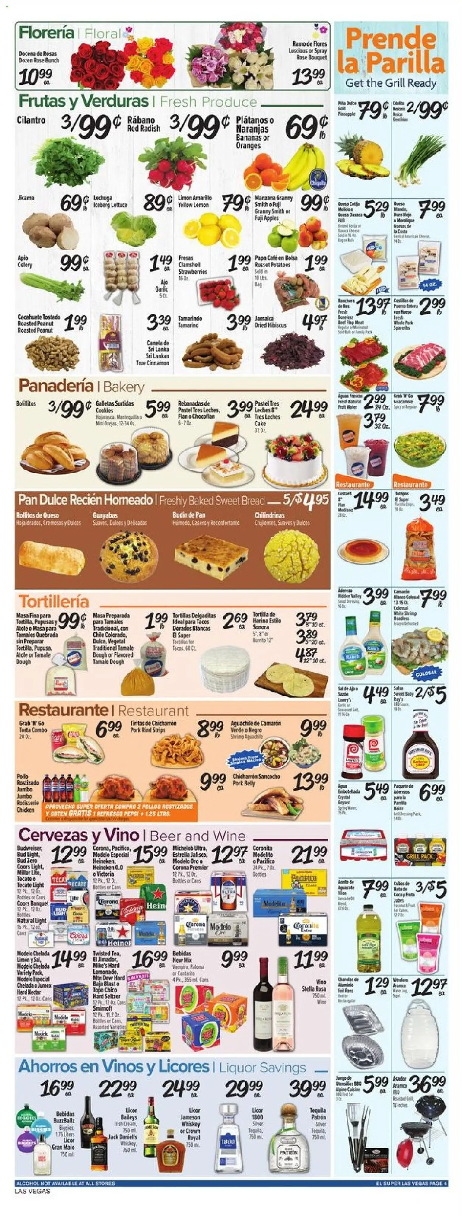 El Super Weekly Ad - NV - valid from 08.04.2026 | Page: 4 | Products: Pork, Whiskey, Garlic, Grill