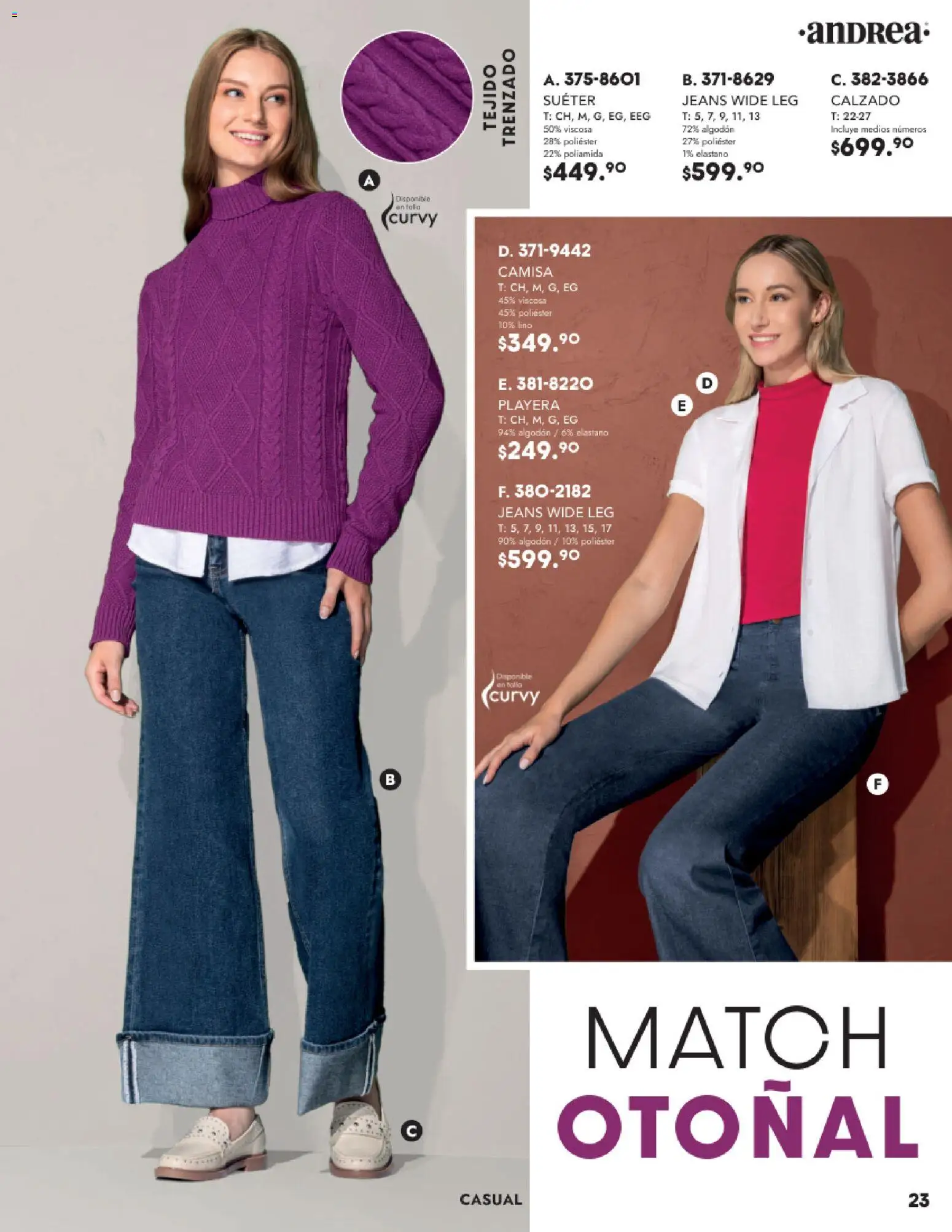 Nuevas ofertas de Andrea válidas en toda la República Mexicana desde el 26.11.2025. ¡Encuentra las mejores ofertas en Andrea catálogo Vestir! | Página: 23 | Productos: Suéter, Camisa, Algodón, Playera