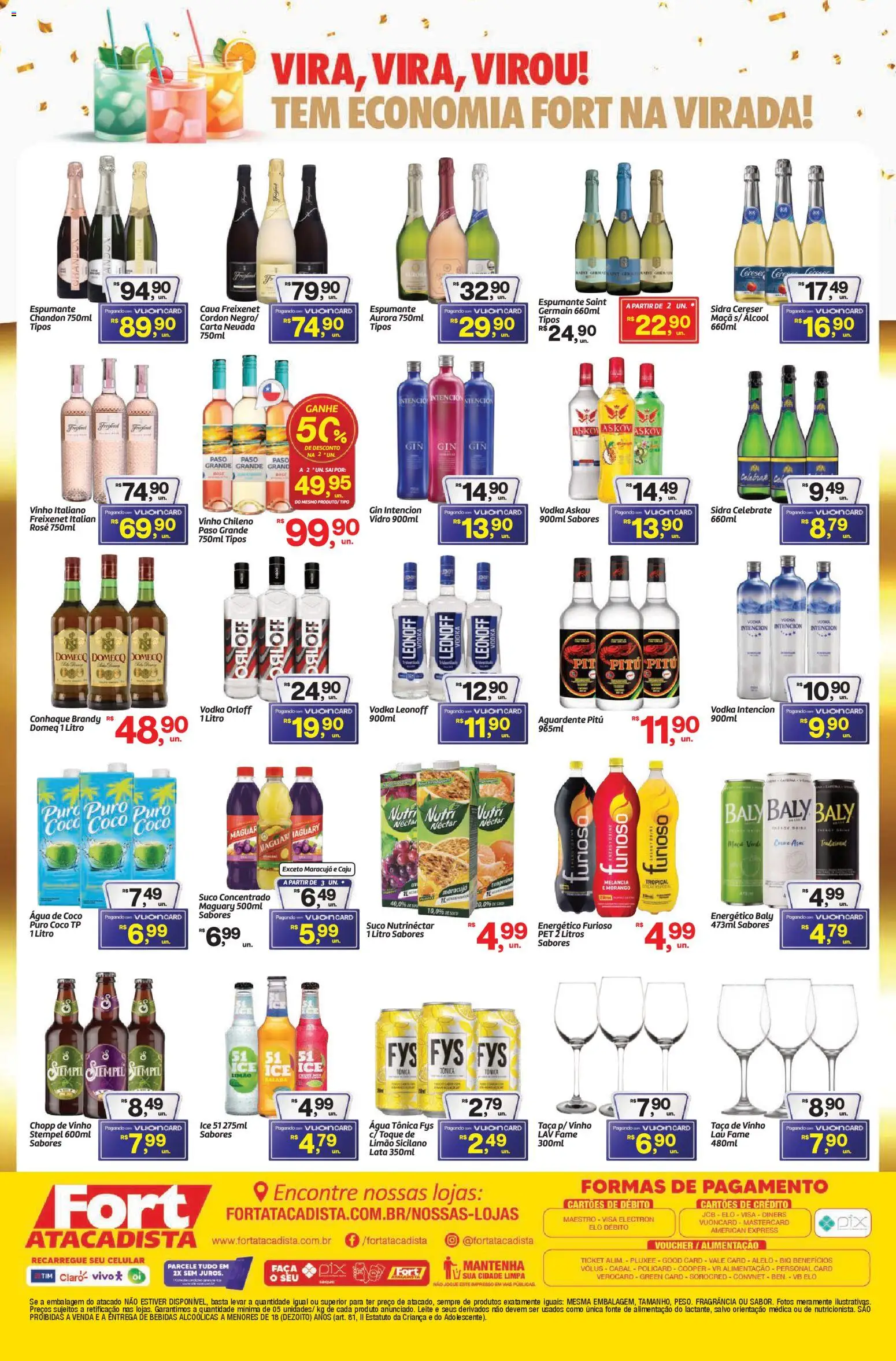 Fort Atacadista Folheto - válido de 19.12.2025 | Página: 2 | Produtos: Água tônica, Saquê, Faca, Vinho