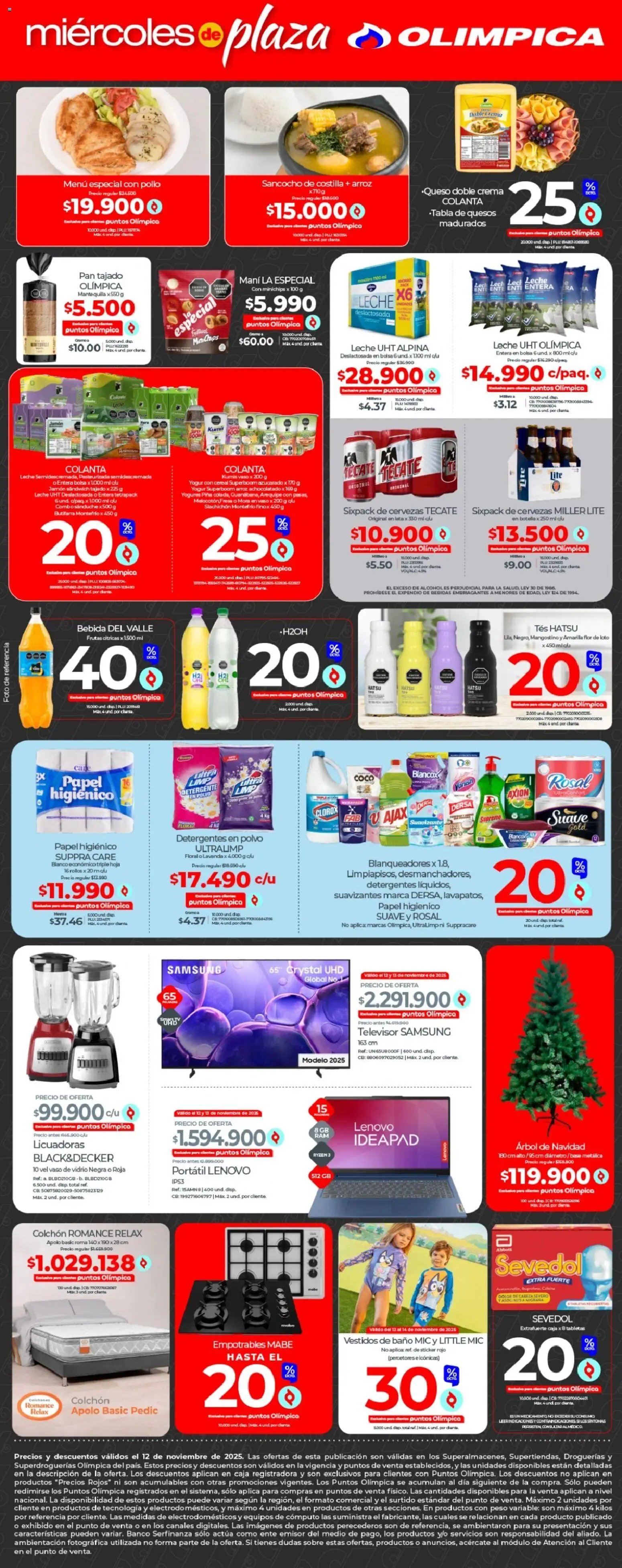 Olímpica revista - valida desde el 12.11.2025 | Página: 2 | Productos: Arroz, Arequipe, Detergente, Papel higiénico