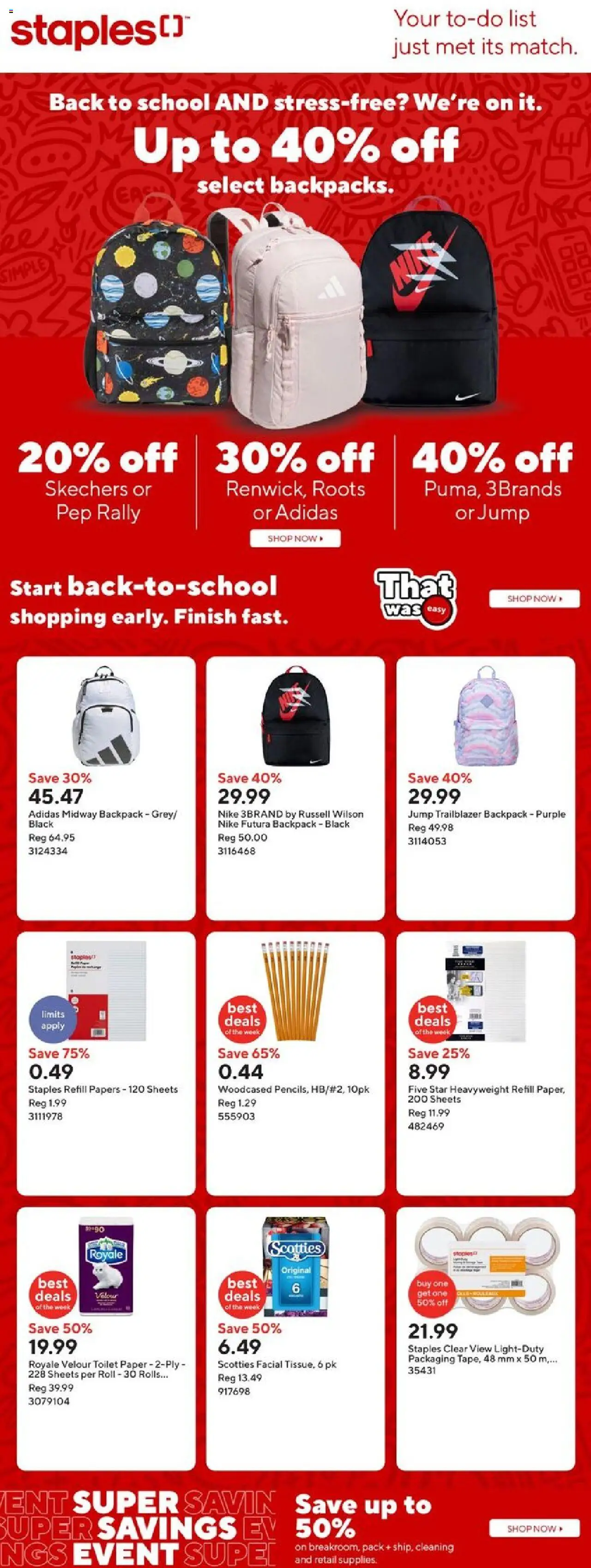 Staples flyer valid from 18.07.2025 | Page: 1 | Products: Backpack