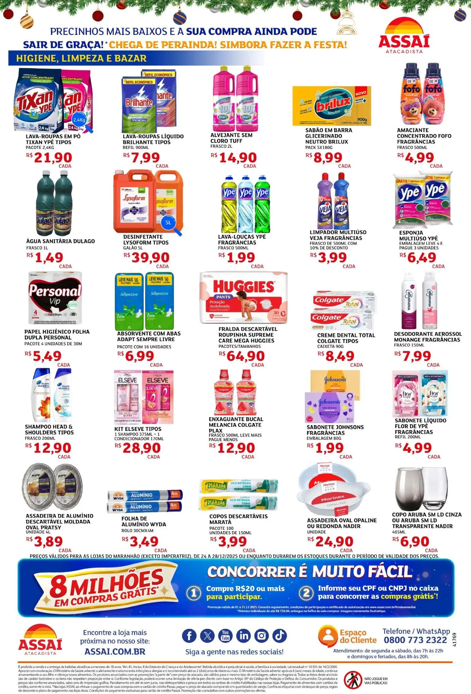 Assaí Atacadista Folheto - válido de 24.12.2025 | Página: 4 | Produtos: Pó, Enxaguante bucal, Absorvente, Papel higiênico